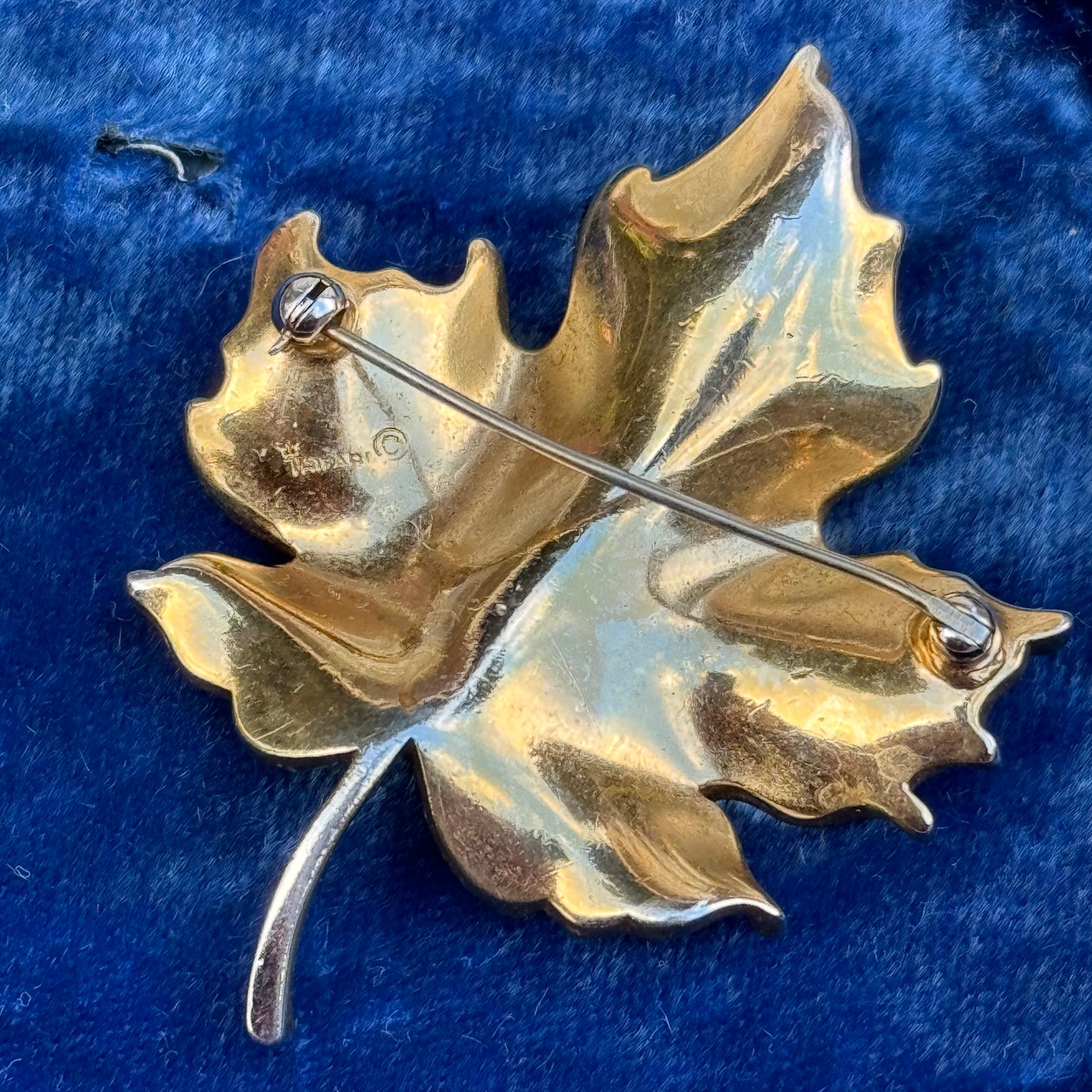 Vintage Trifari Rhinestone Maple Leaf Pin