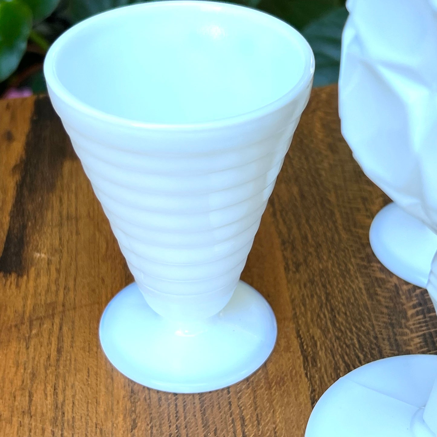 Indiana Constellation Milk Glass Goblet & Three Moderntone Platonic Glasses