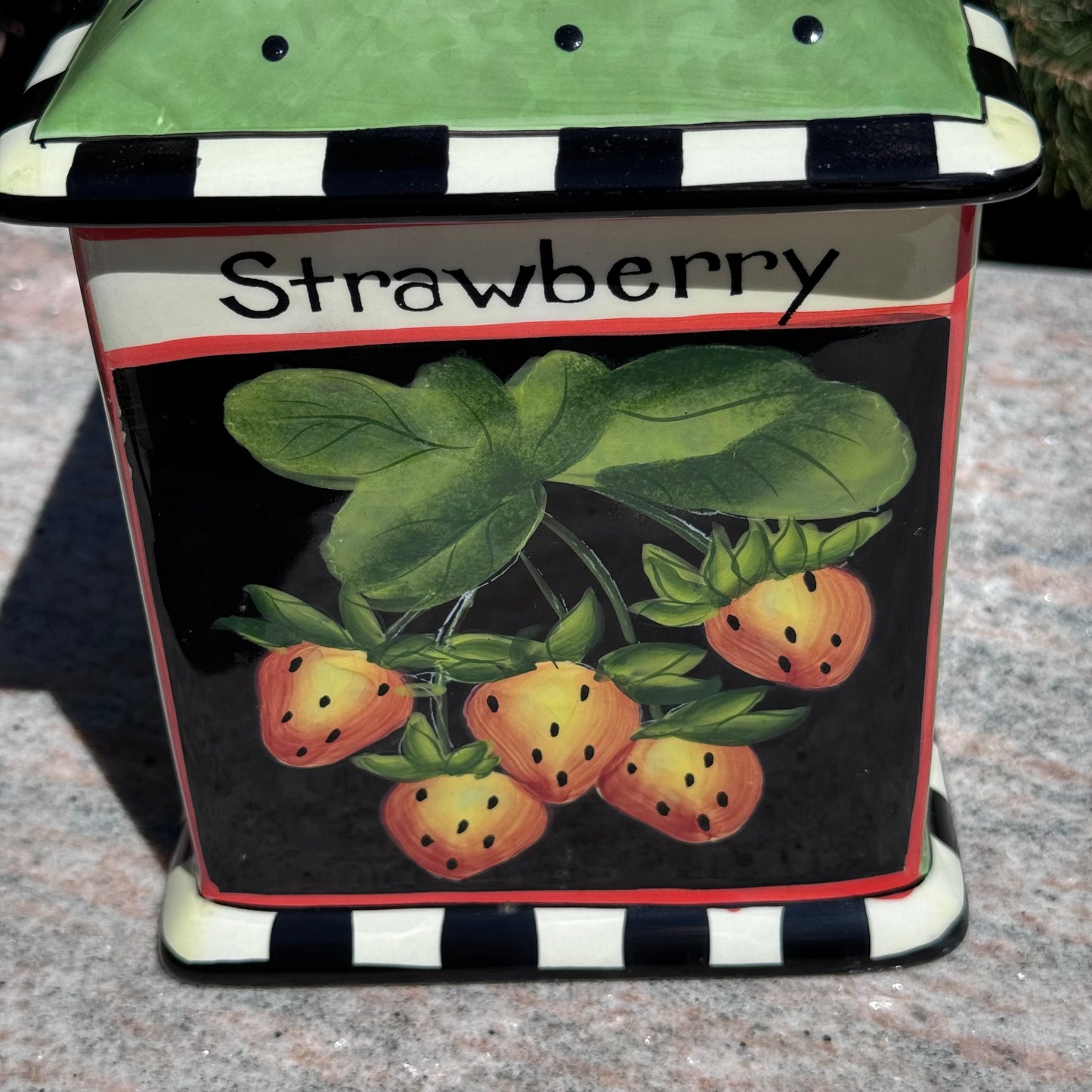 Vintage Certified International Susan Wingart Strawberry Seed Packet Canister