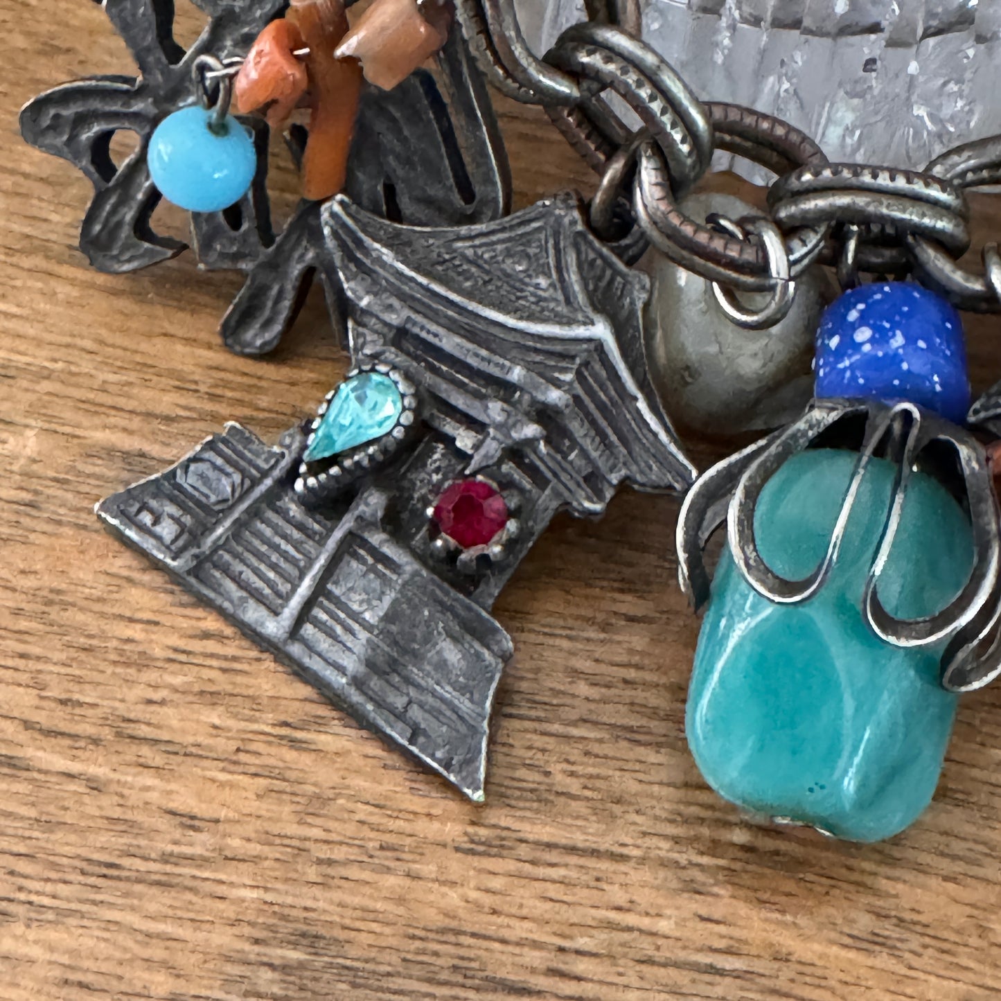 Vintage Chinoiserie Asian Charm Bracelet