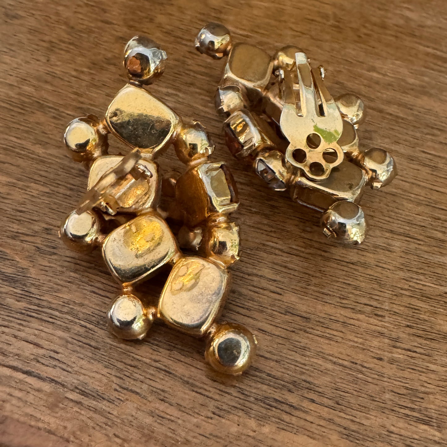 Vintage Layered Rhinestone & Rose Montee Earrings