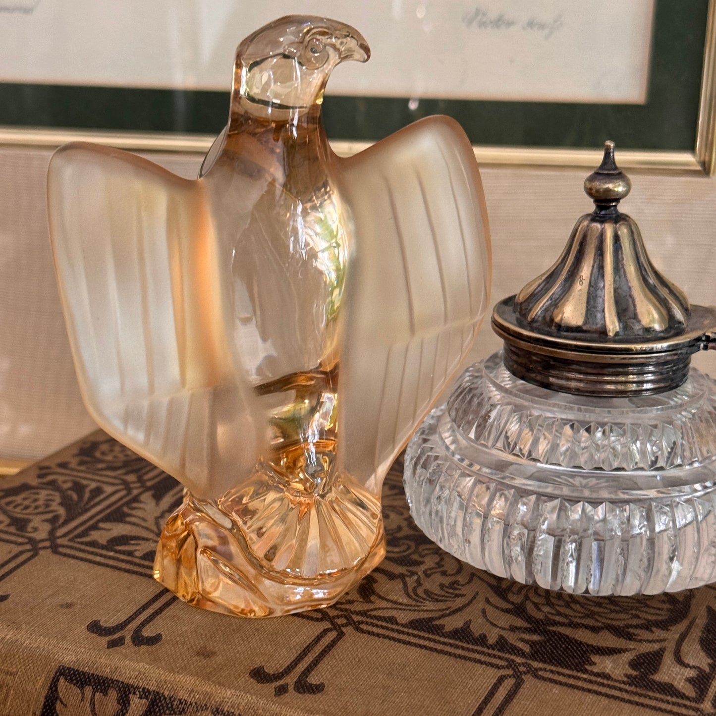 Vintage Napoleonic Eagle Glass Paperweight