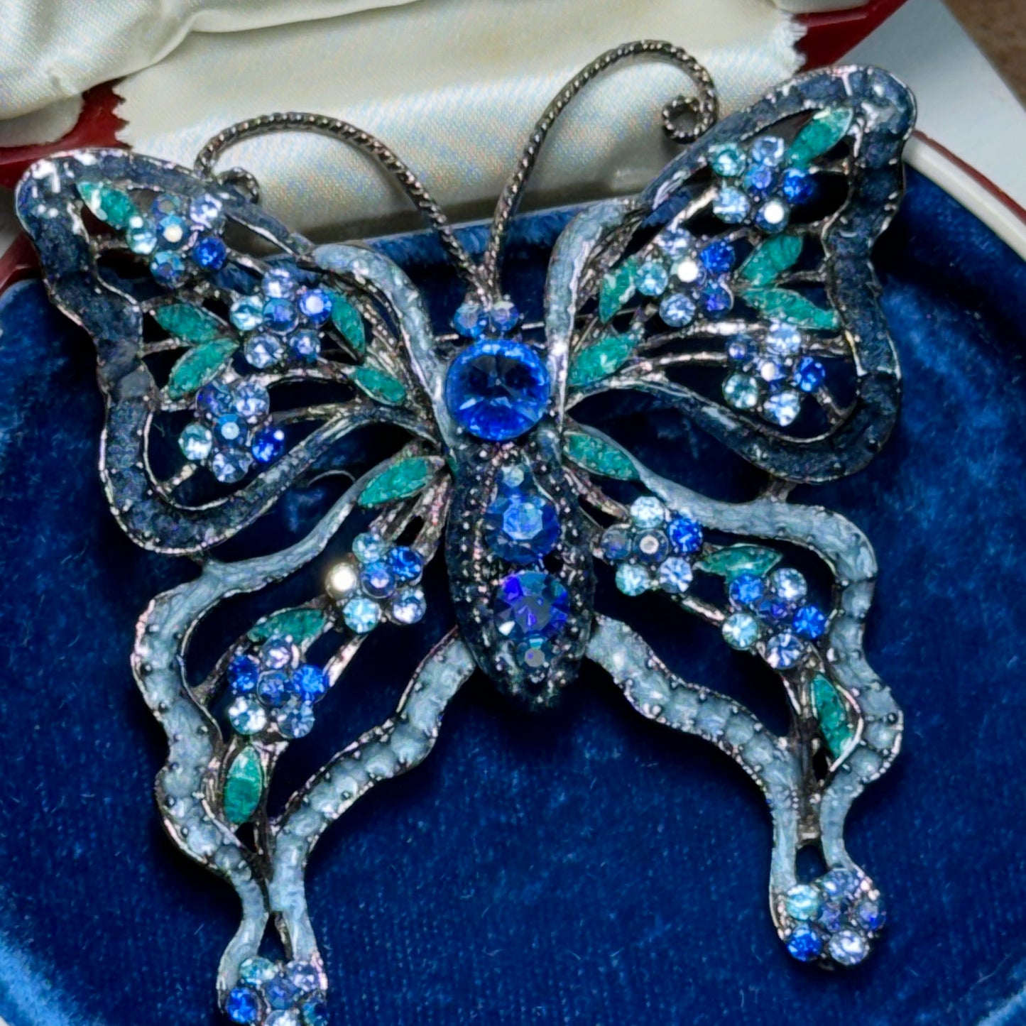 Large Rhinestone Butterfly Pin