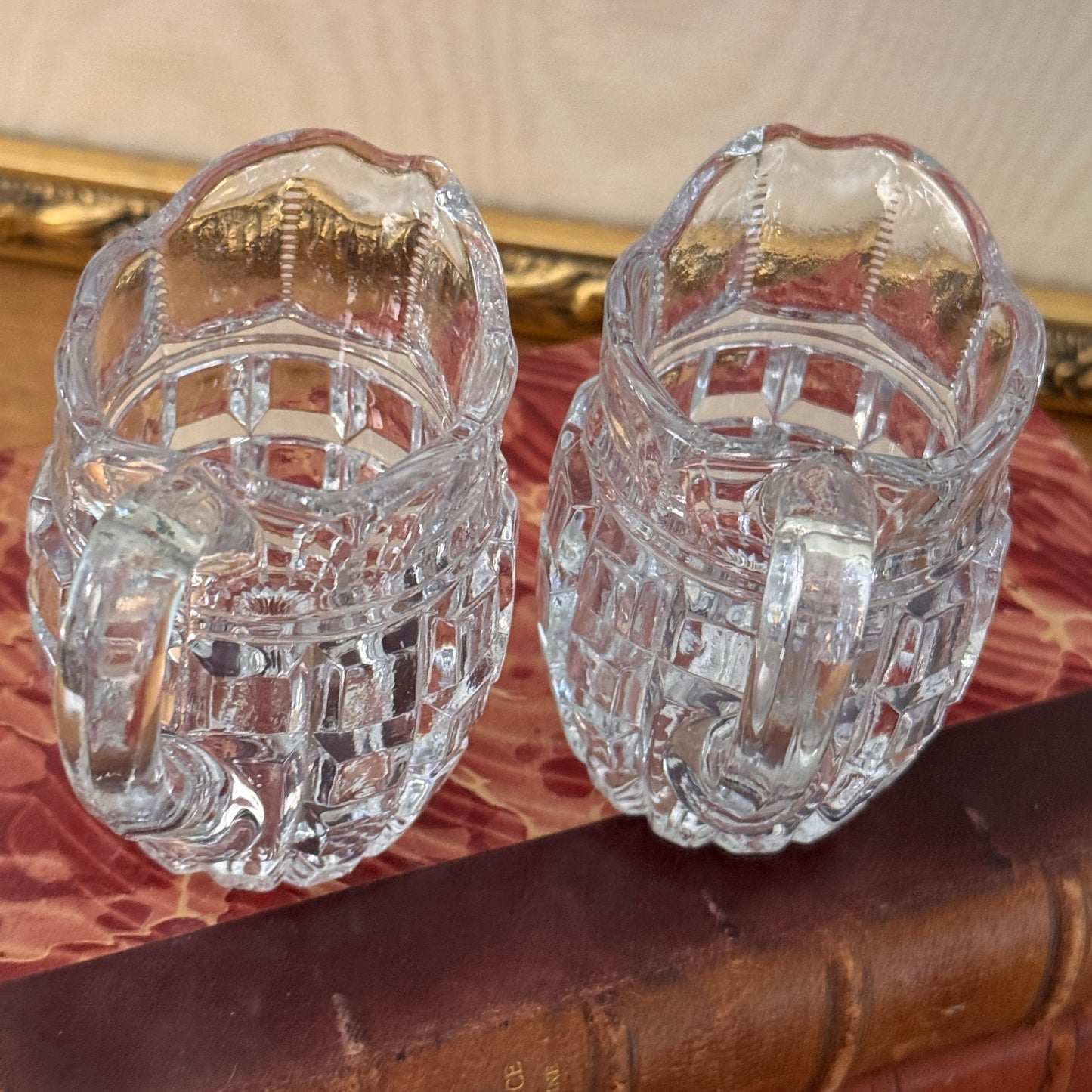 Two Antique George Duncan & Sons Block Individual Creamers