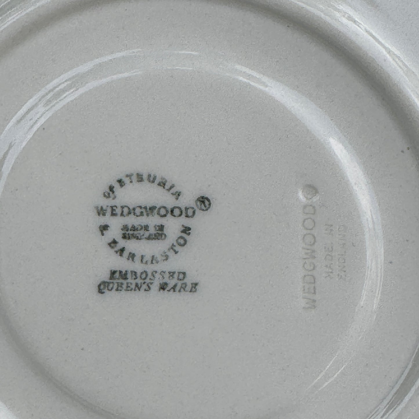 Wedgwood Etruria Barlaston Embossed Queensware Cup & Saucer