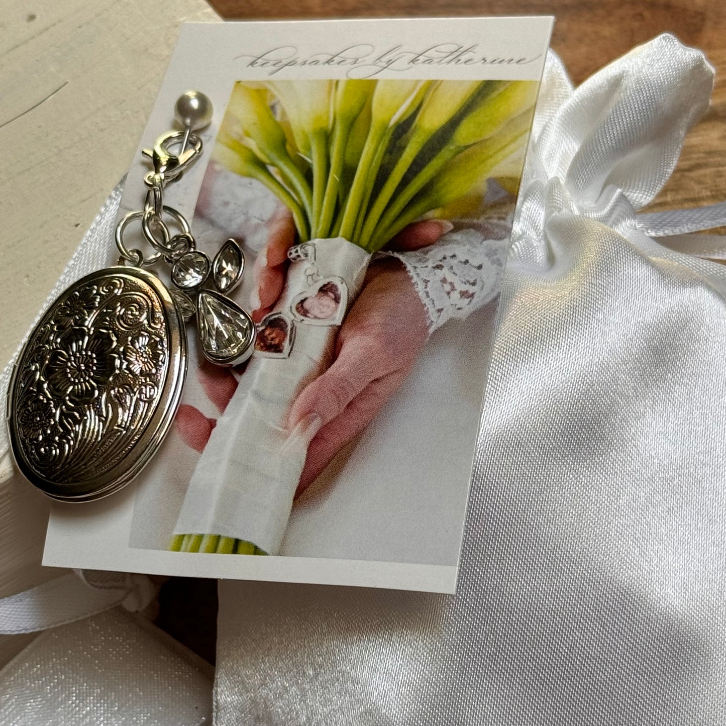 Keepsakes by Katherine Locket & Angel for Wedding Bouquet