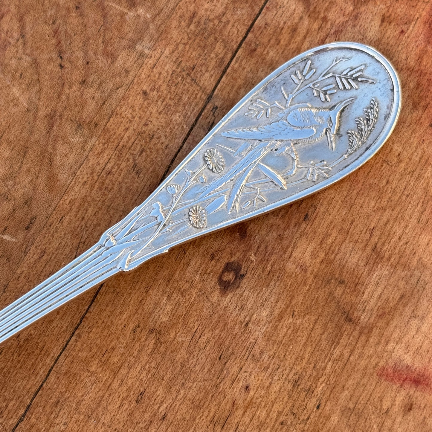 Antique Japanese By Tiffany & Co Sterling Silver Fish Fork Audubon