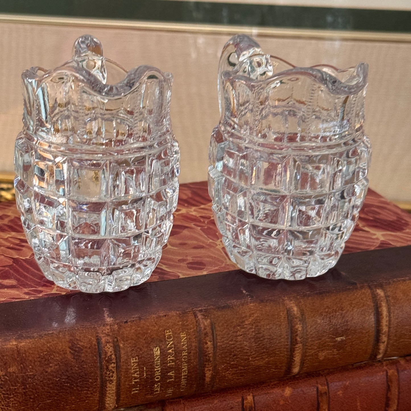 Two Antique George Duncan & Sons Block Individual Creamers