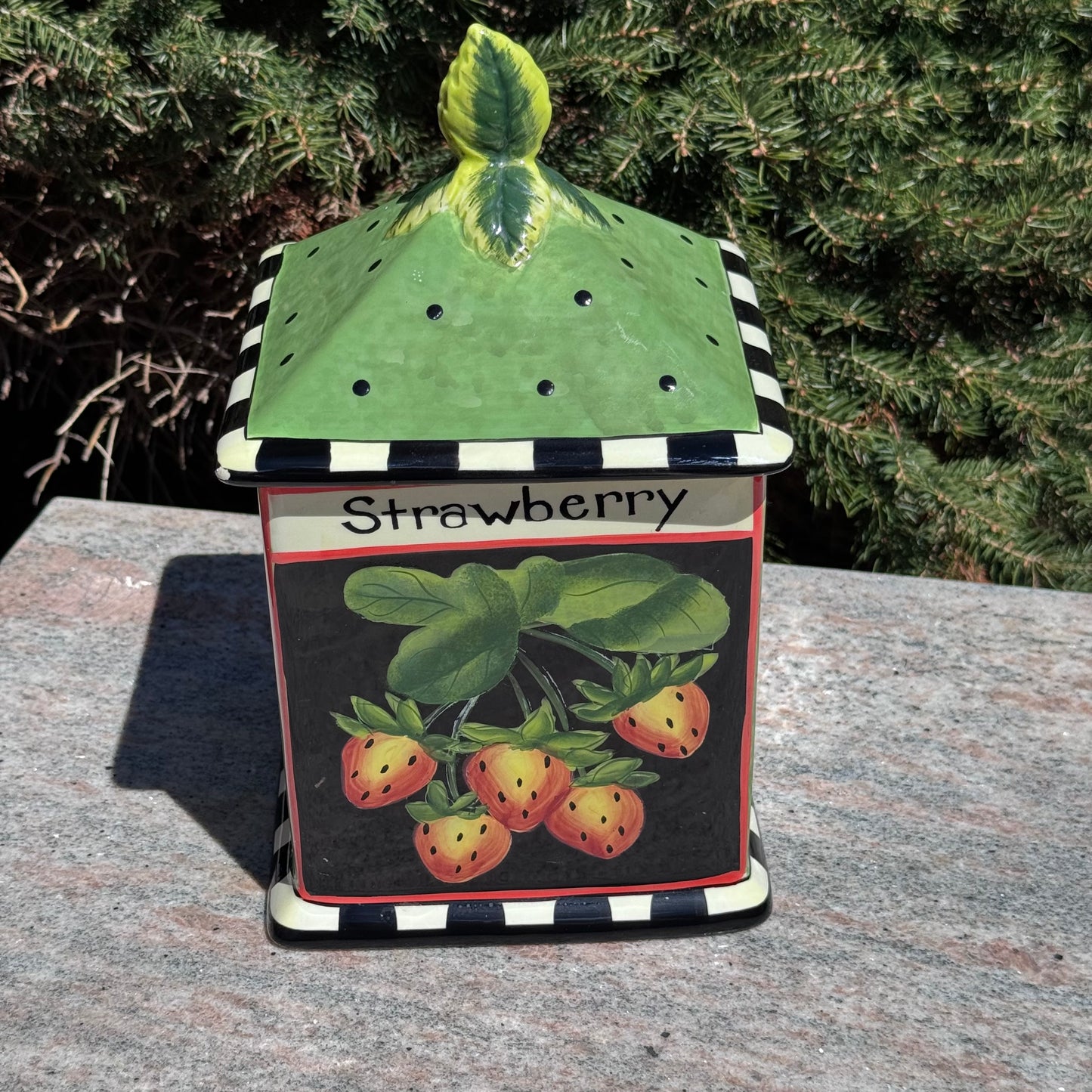 Vintage Certified International Susan Wingart Strawberry Seed Packet Canister