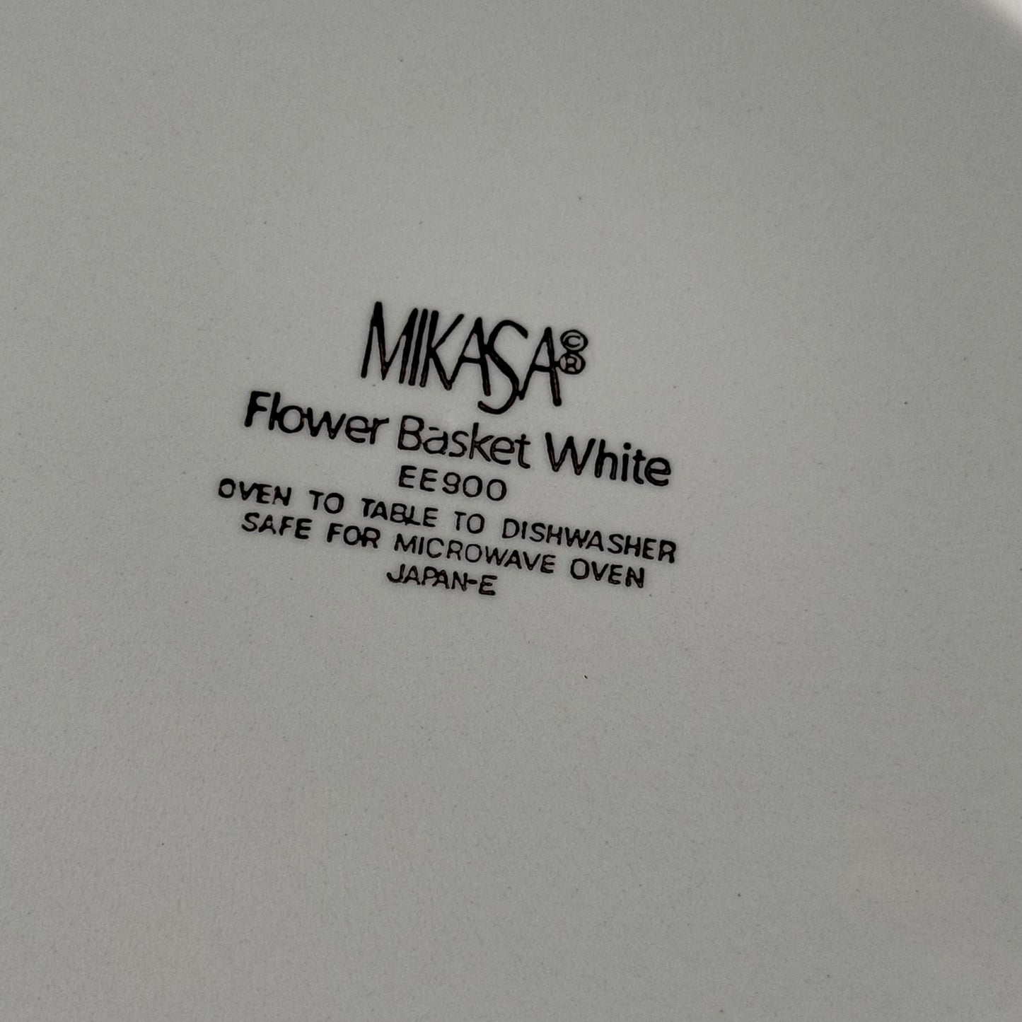 Mikasa Japanese Flower Basket White Vegetable Bowl,Serving Platter, Cream & Covered Sugar Bowl
