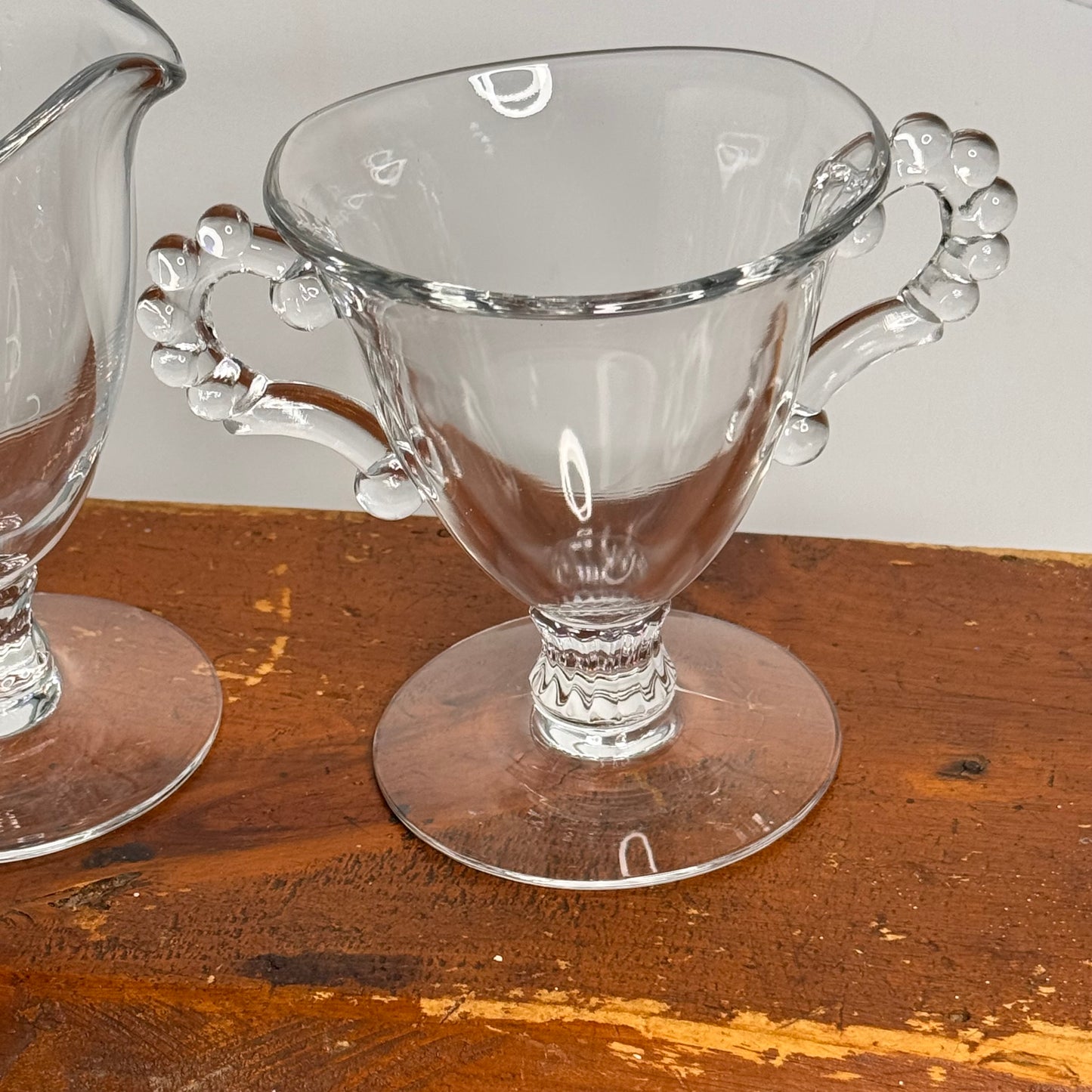 Imperial Glass Candlewick Pedestal Cream & Open Sugar