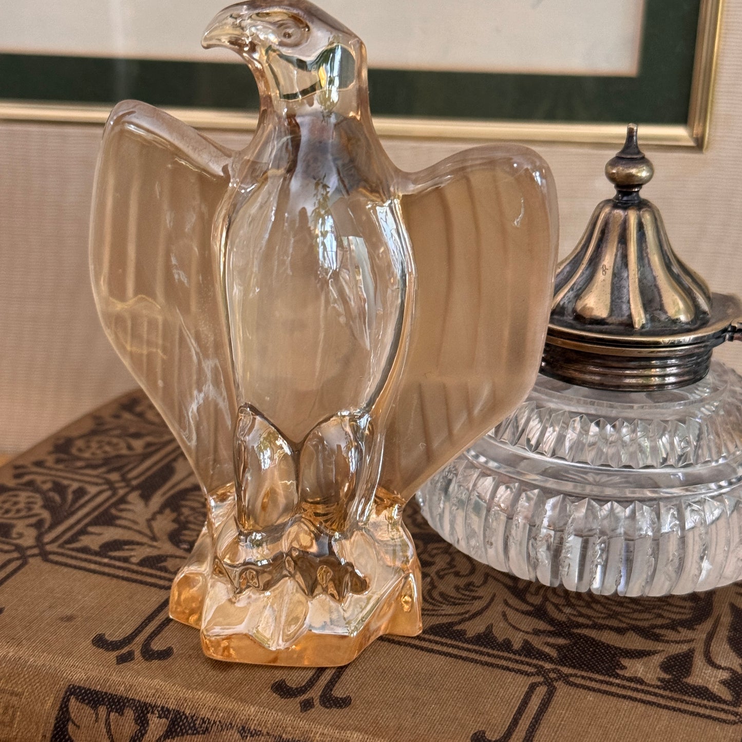 Vintage Napoleonic Eagle Glass Paperweight