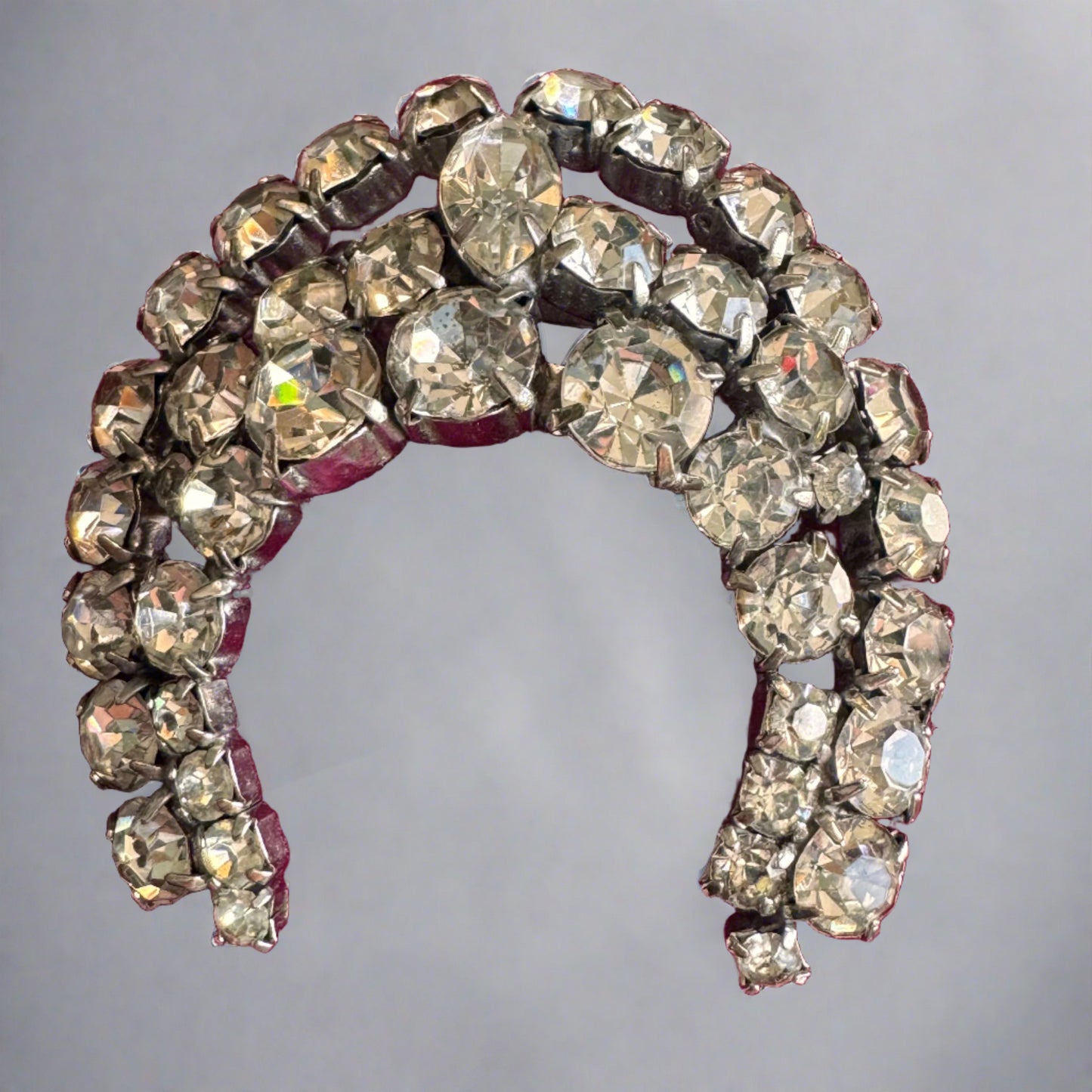 Vintage Rhinestone Tiara Pin