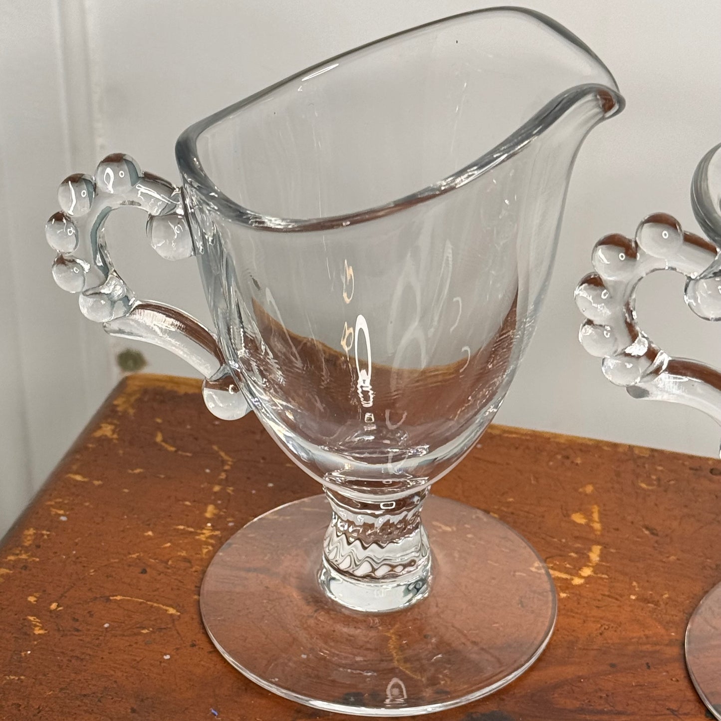 Imperial Glass Candlewick Pedestal Cream & Open Sugar