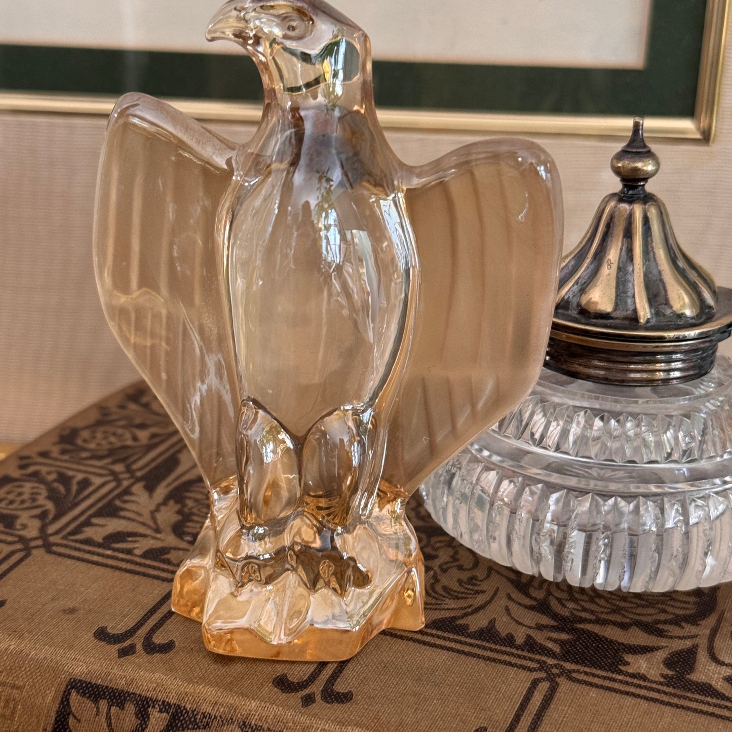 Vintage Napoleonic Eagle Glass Paperweight