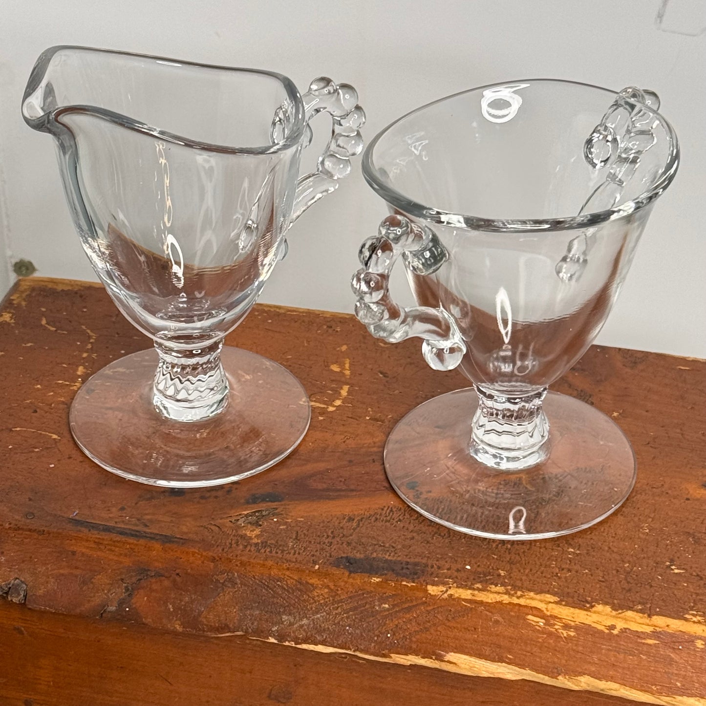 Imperial Glass Candlewick Pedestal Cream & Open Sugar