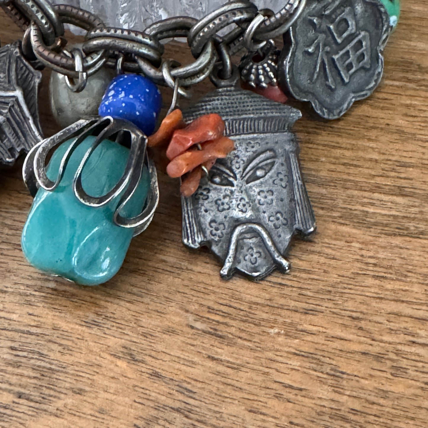 Vintage Chinoiserie Asian Charm Bracelet