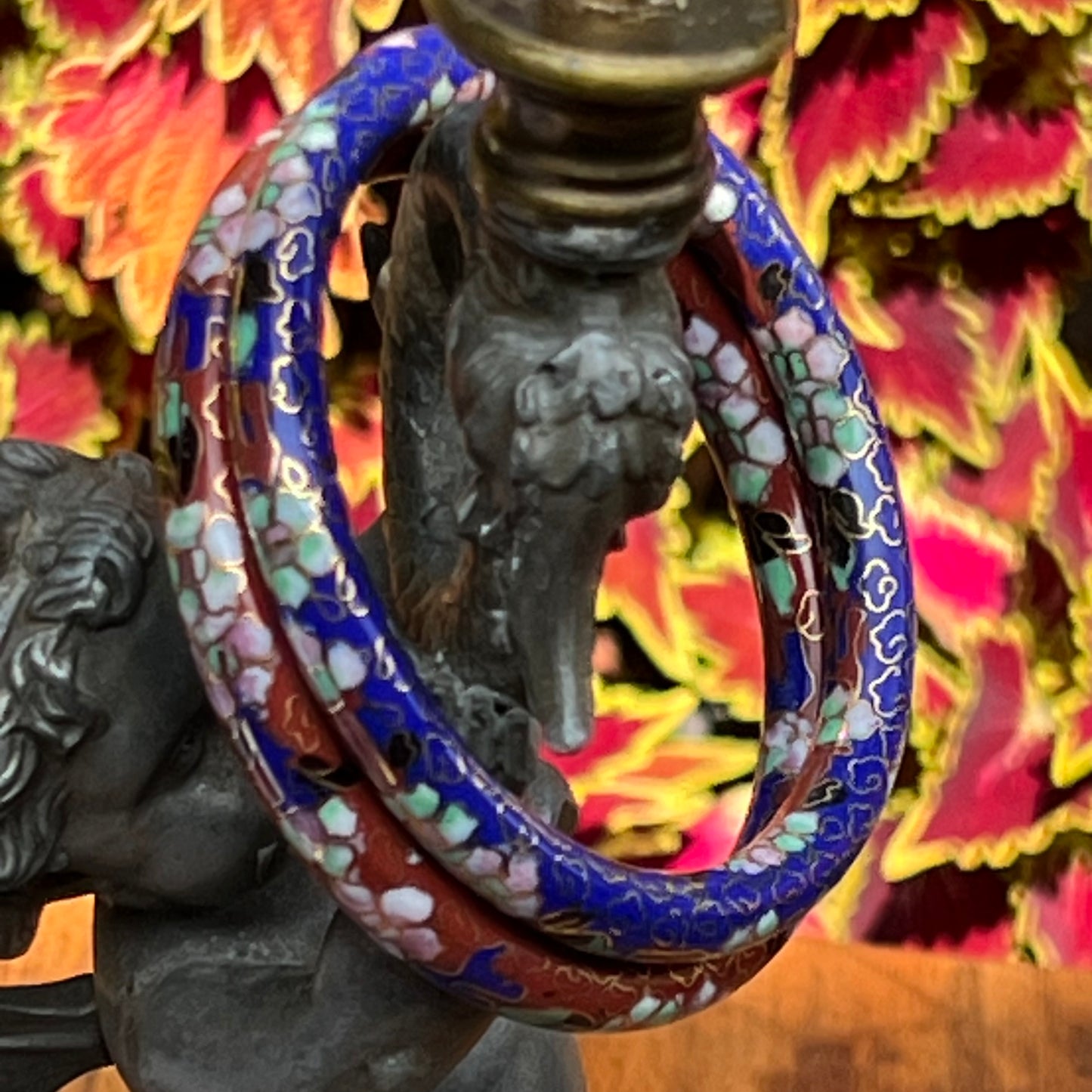 Two Vintage Cloisonne Enamel Bangle Bracelets