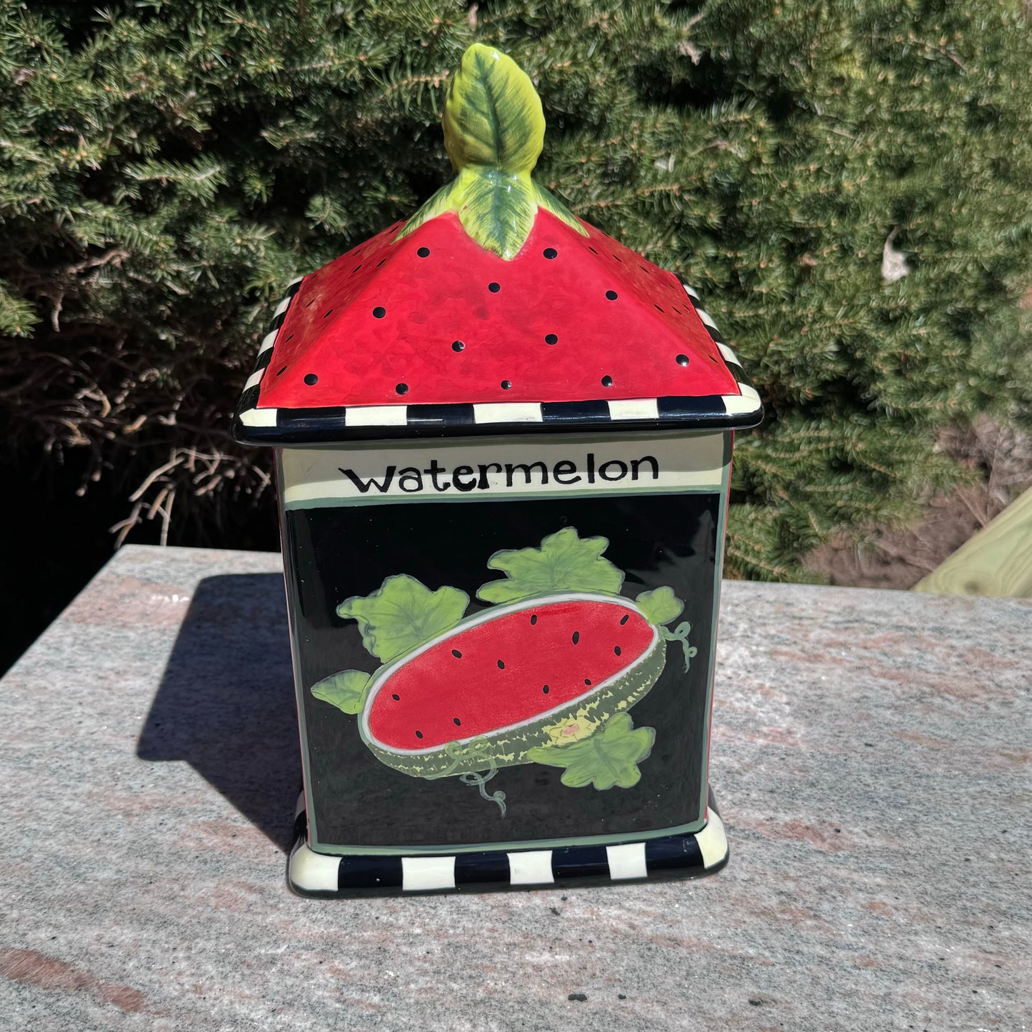 Vintage Certified International Susan Wingart Watermelon Seed Packet Canister