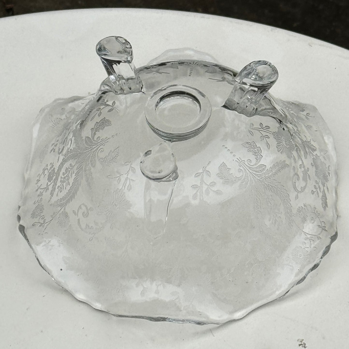 Vintage Viking Glass Prelude Footed Mayonnaise Bowl & Spoon