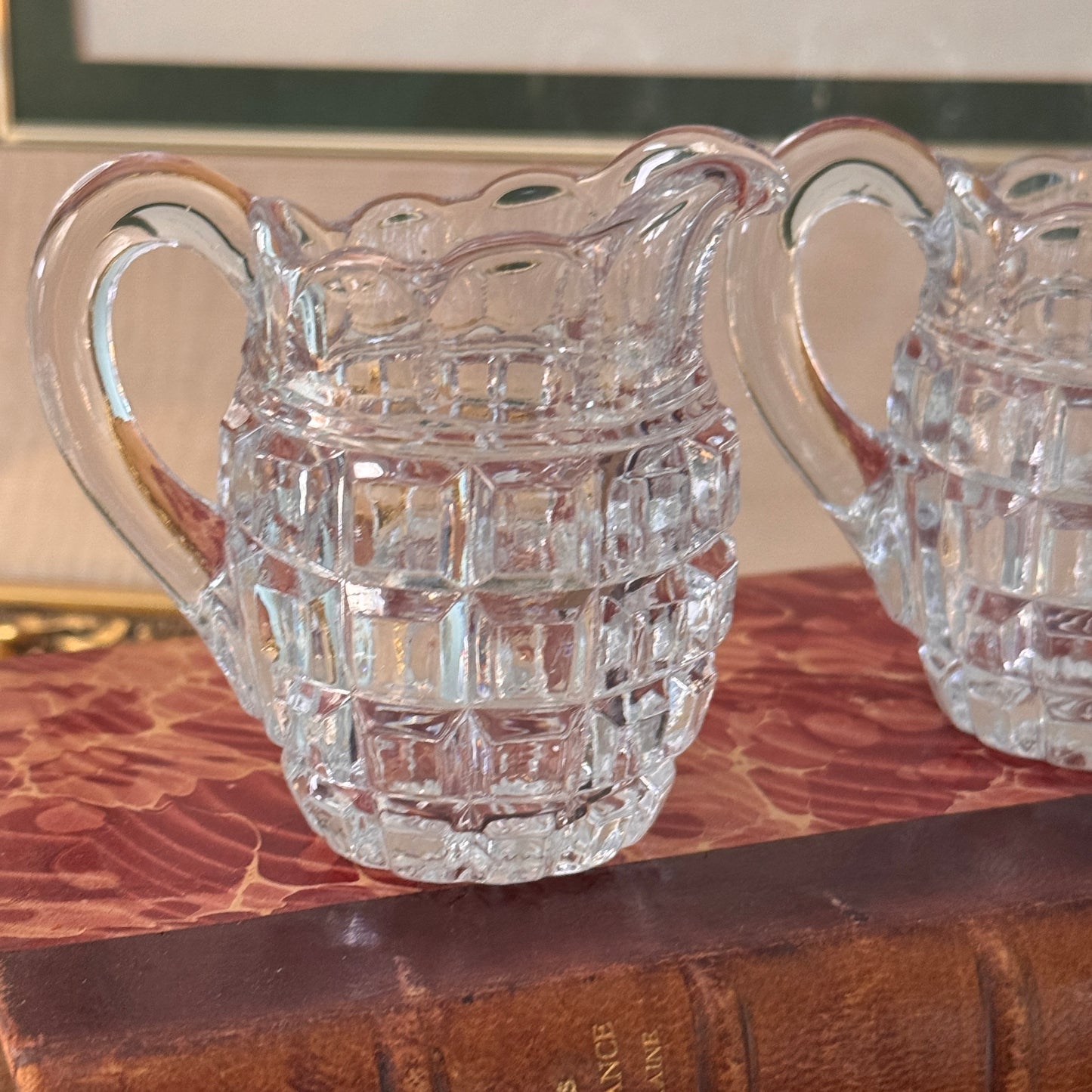 Two Antique George Duncan & Sons Block Individual Creamers