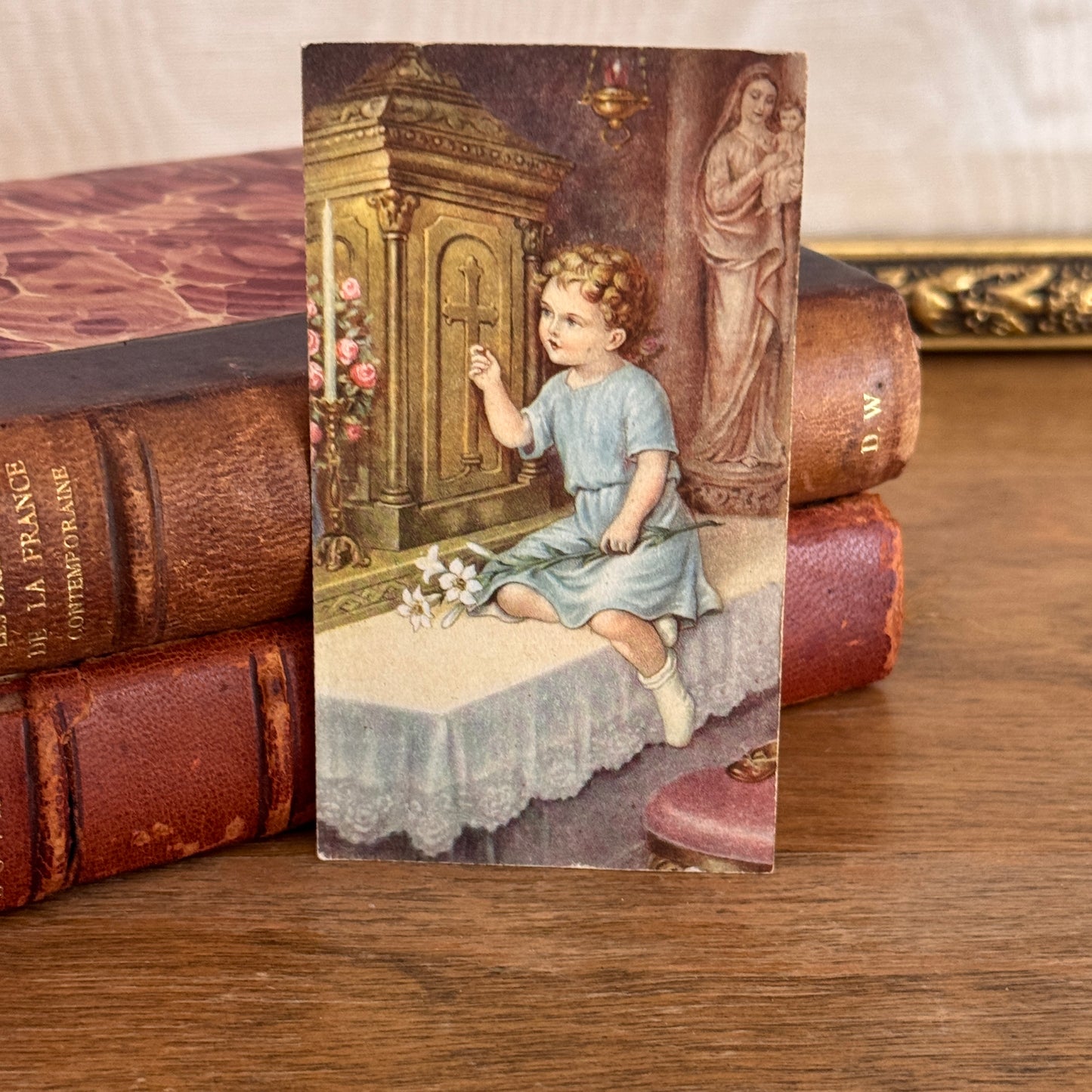 Antique German Easter Lily Prayer Card