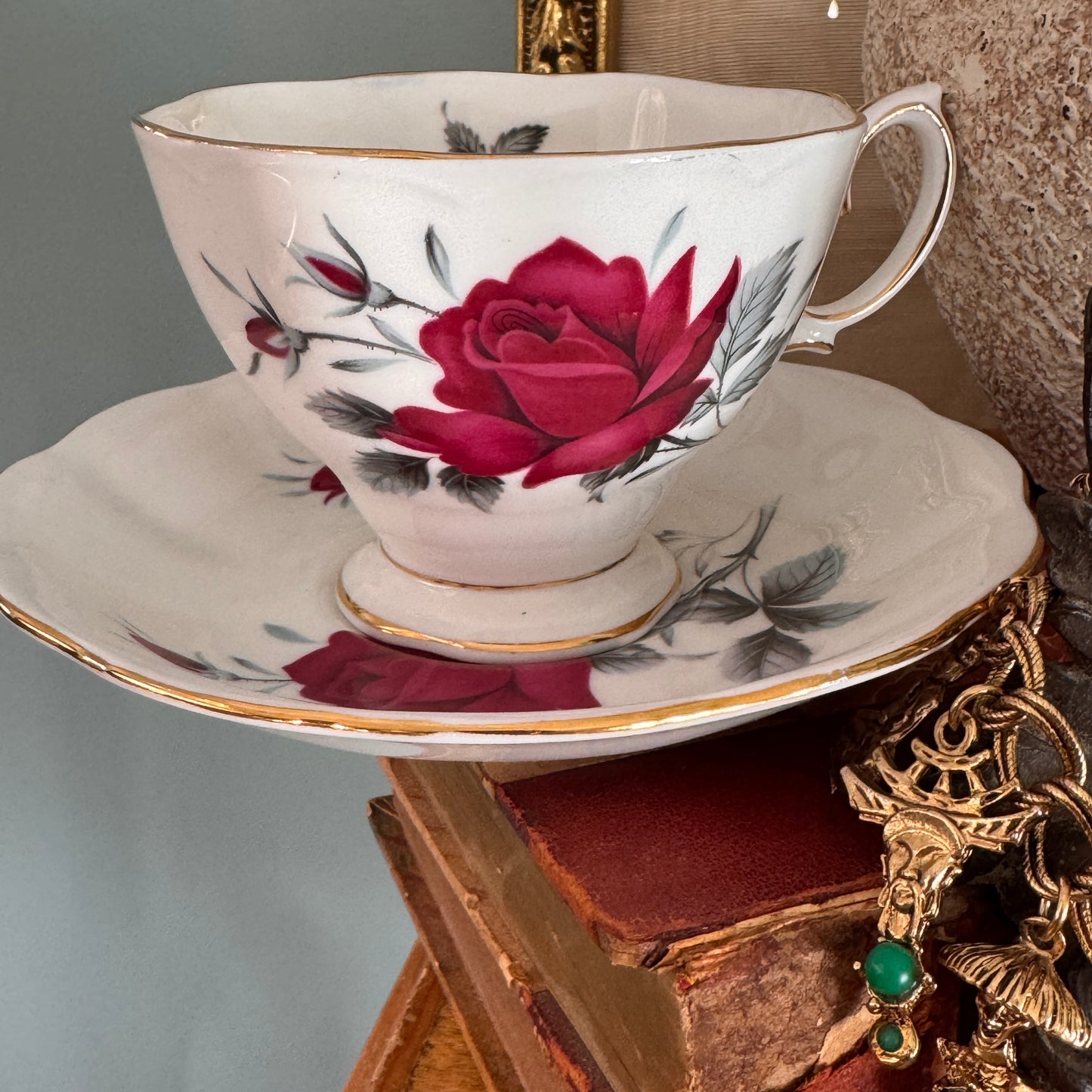 Vintage Sweet Romance Royal Albert English Bone China Tea Cup & Saucer