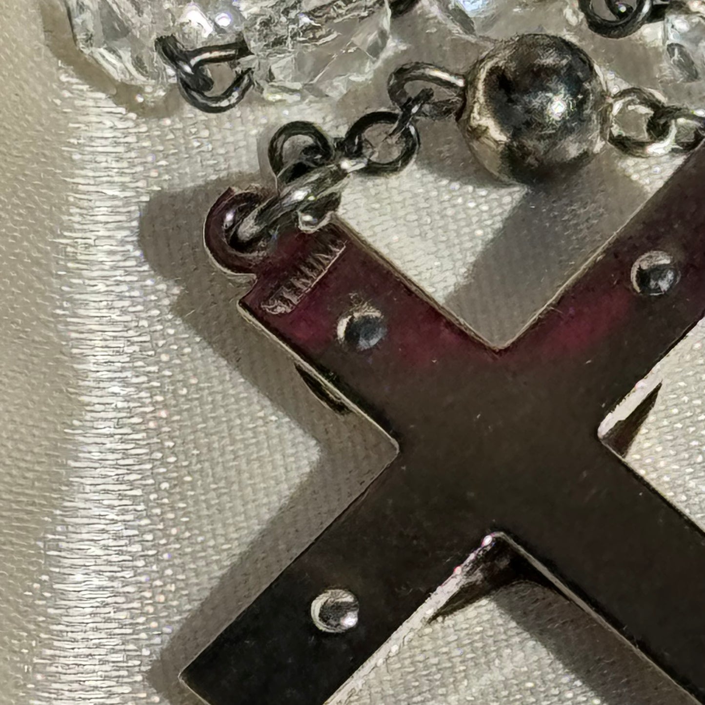 Vintage Sterling Silver & Glass Bead Rosary