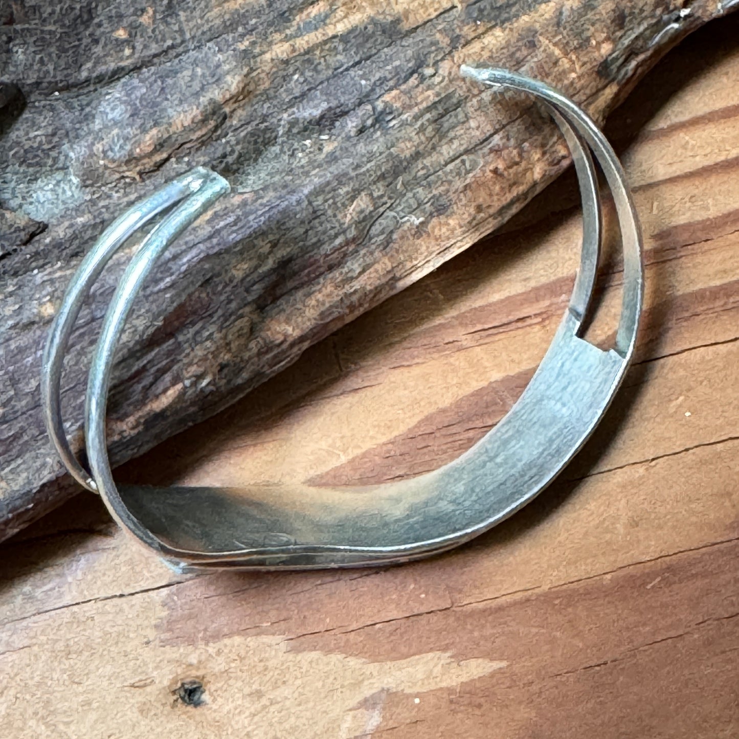 Vintage Zuni Sterling Inlaid Cuff Bracelet Signed ECS