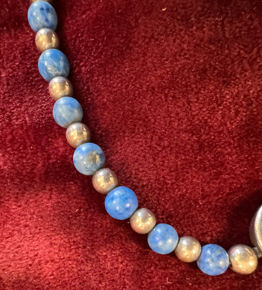 Carolyn Pollack Relios Lapis and Sterling SIlver Bead Necklace