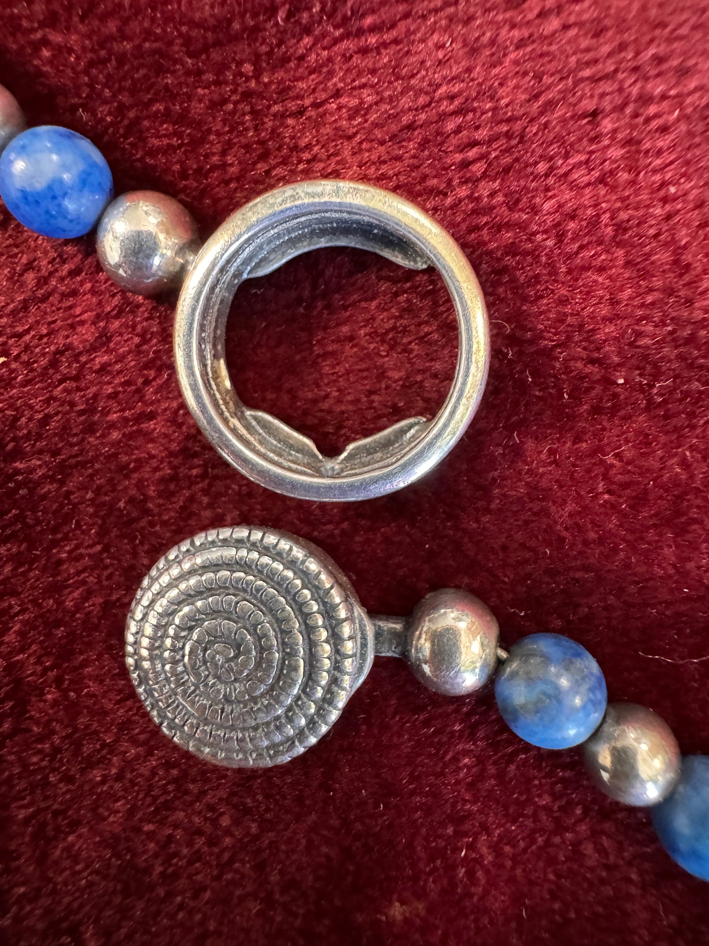 Carolyn Pollack Relios Lapis and Sterling SIlver Bead Necklace