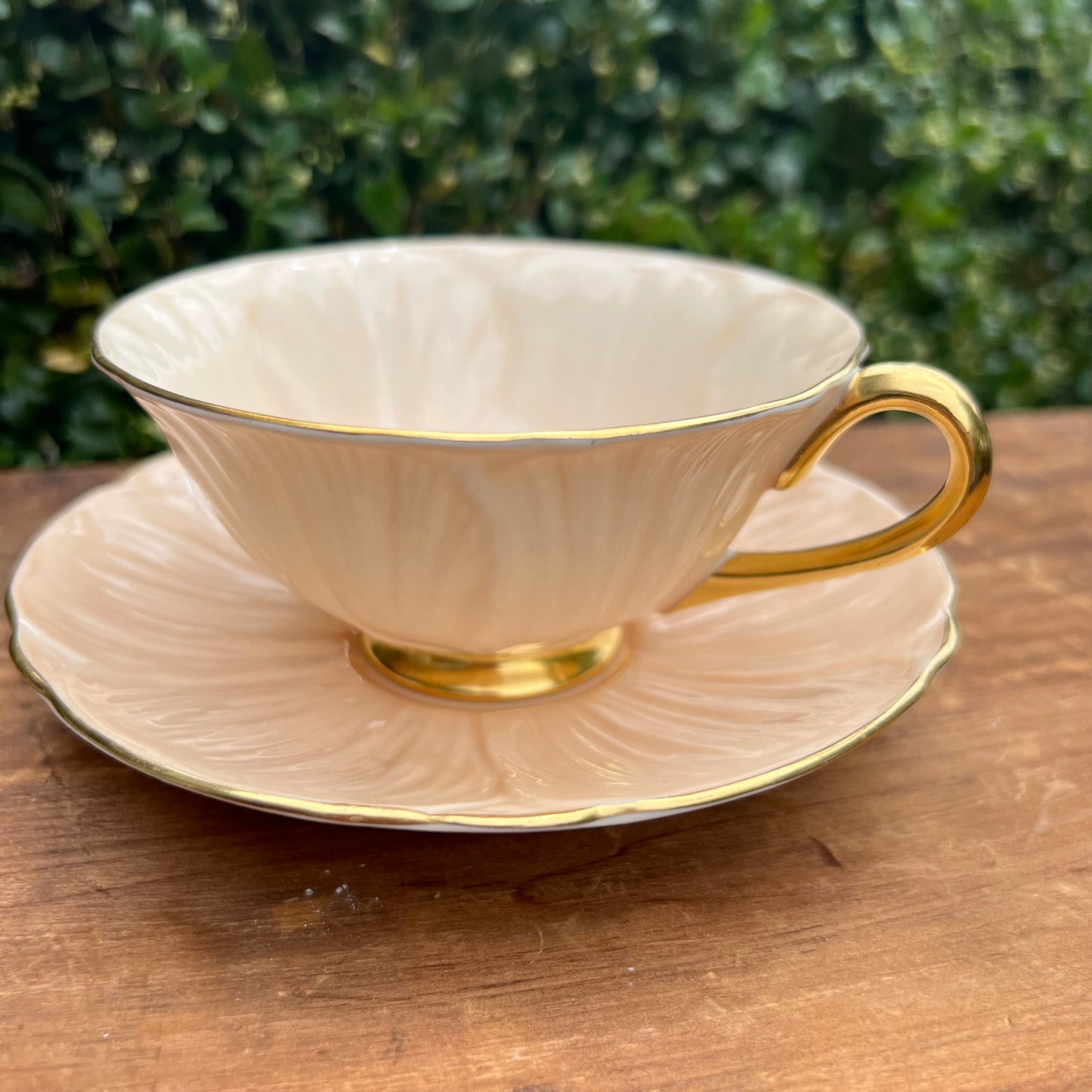 Vintage Aynsley Apricot Oleander Tea Cup & Saucer