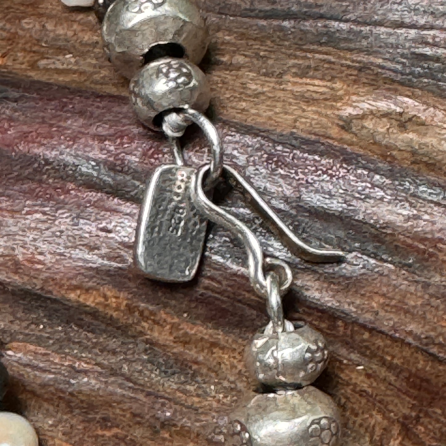 Vintage NAAN Sterling Silver Triple Strand Freshwater Pearl Necklace