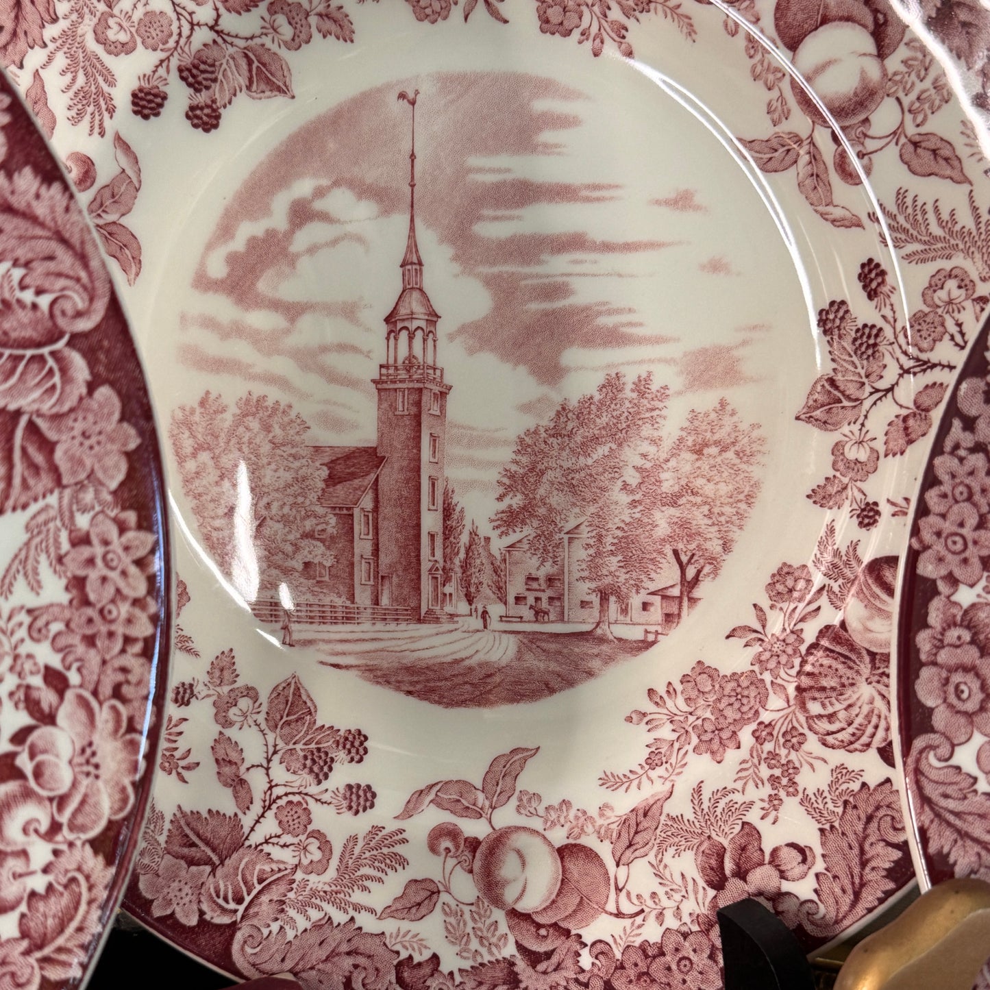 8 Vintage Wedgwood Harvard University Pink Dinner Plates