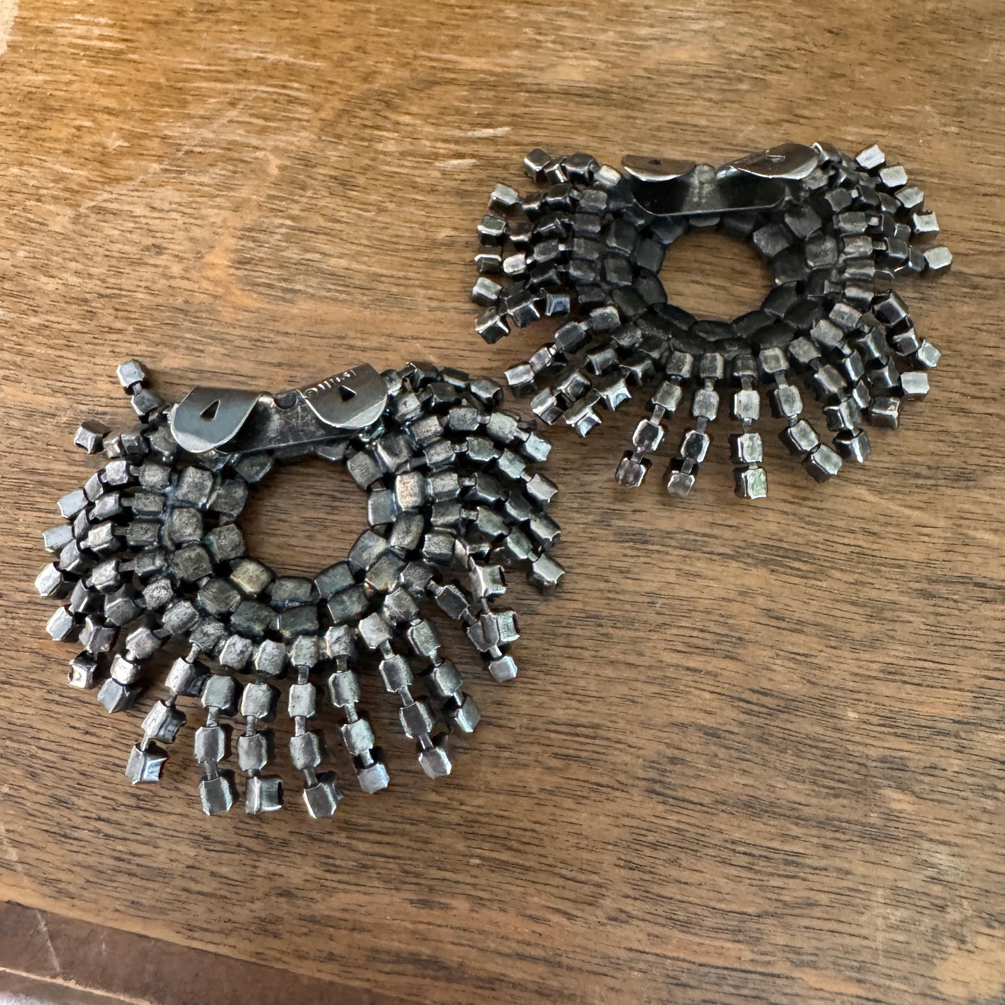 Vintage Musi Black Dangling Rhinestone Shoe Clips