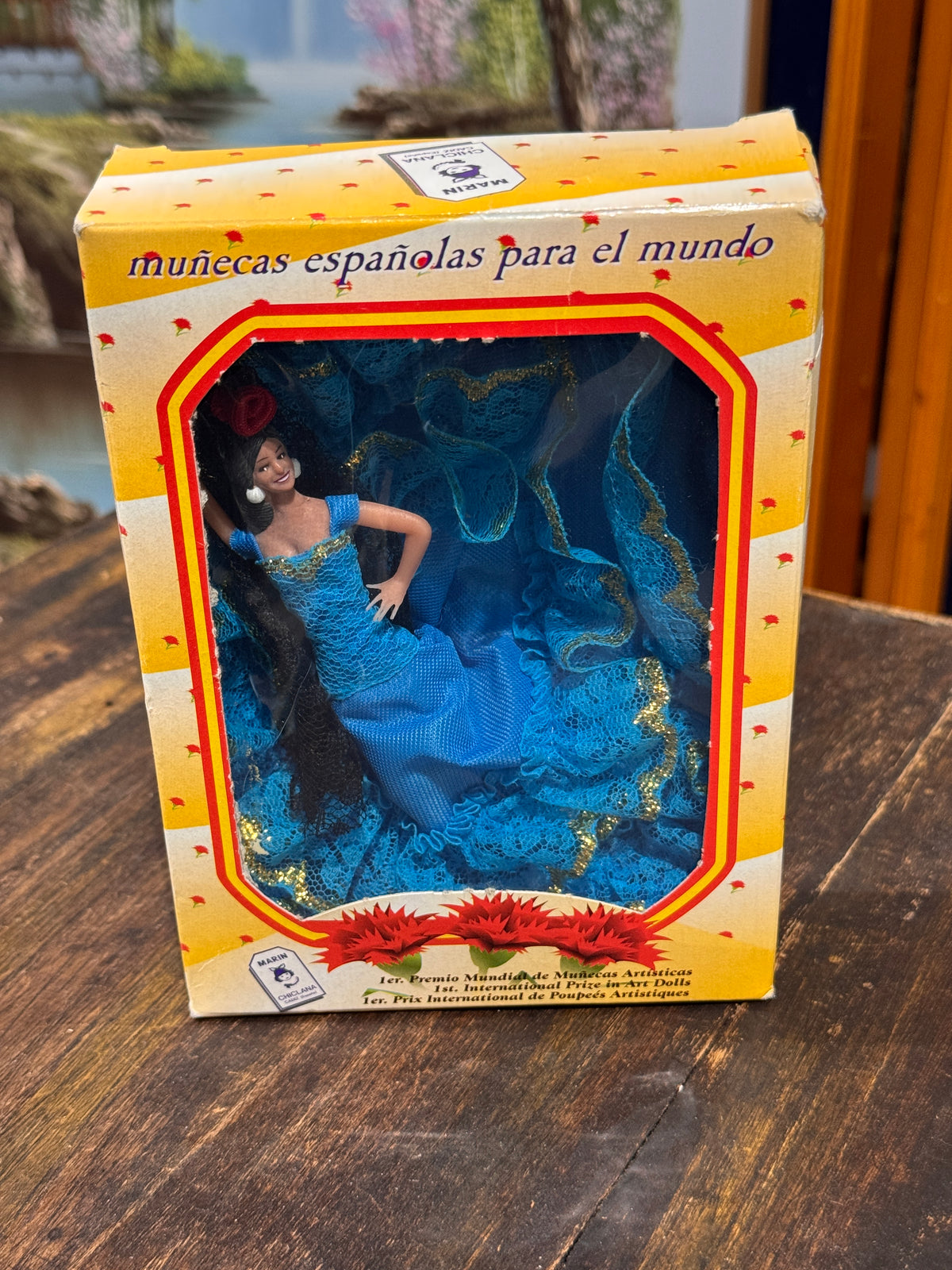 Marin Chiclana Blue Flamenco Dancer Doll, Spain, Original Box