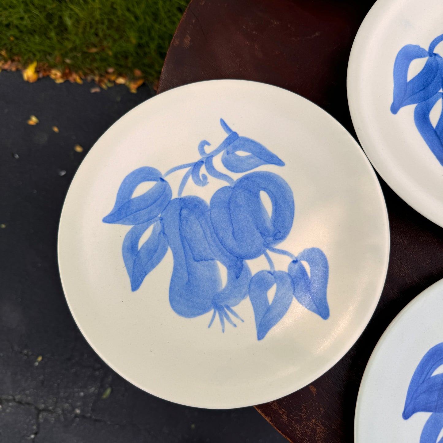 Six Mid Century Modern Stangl Pottery Fruit Frederick Lunning Luncheon Plates
