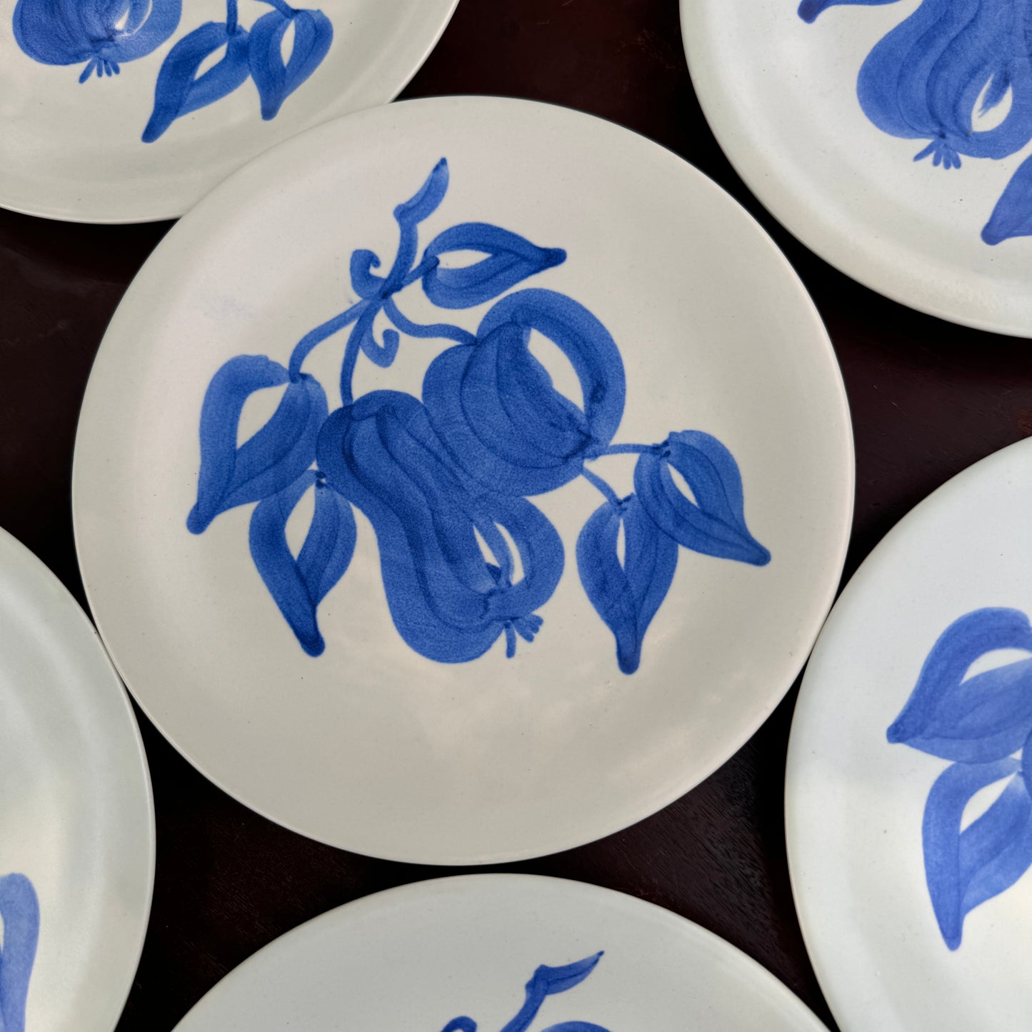 Six Mid Century Modern Stangl Pottery Fruit Frederick Lunning Luncheon Plates
