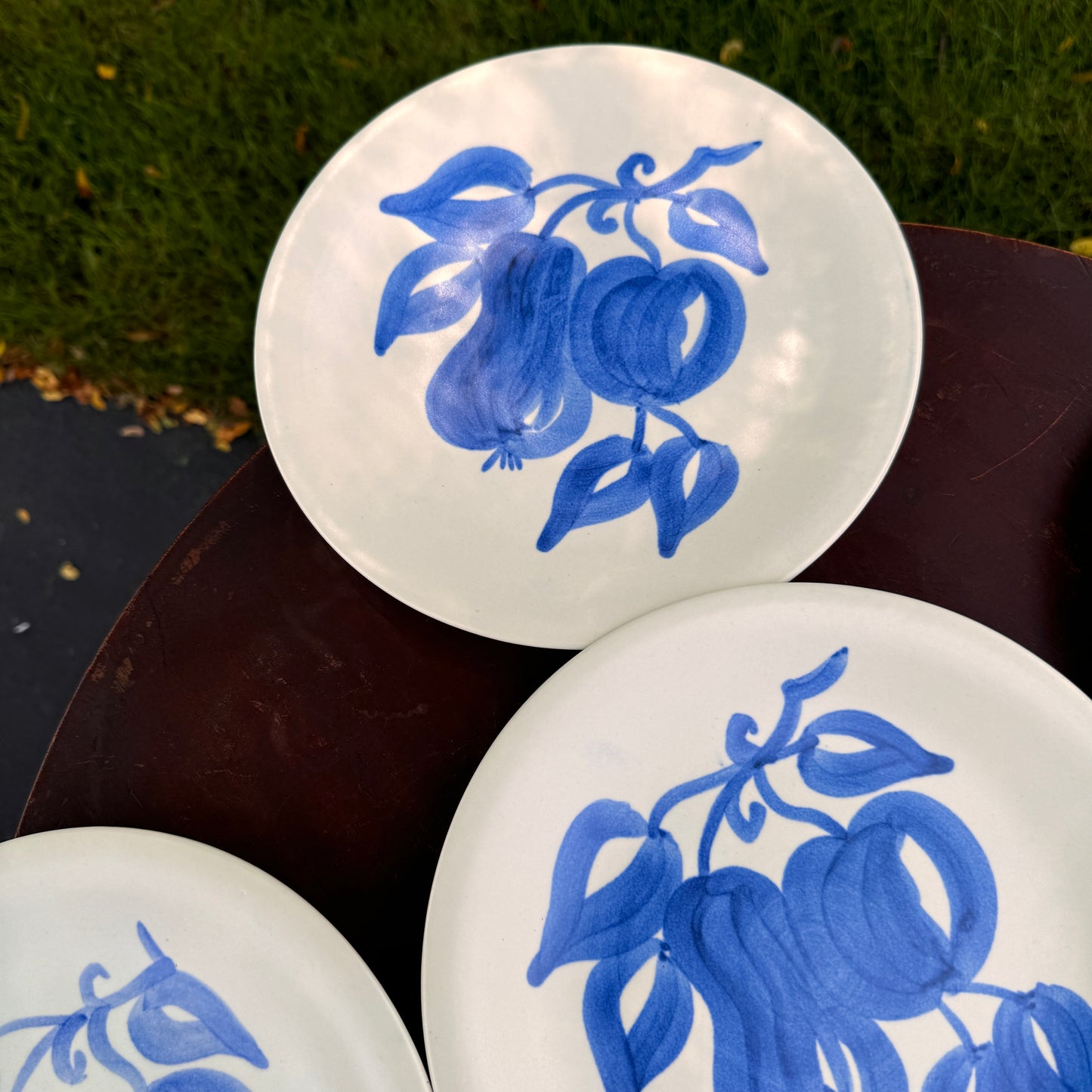 Six Mid Century Modern Stangl Pottery Fruit Frederick Lunning Luncheon Plates