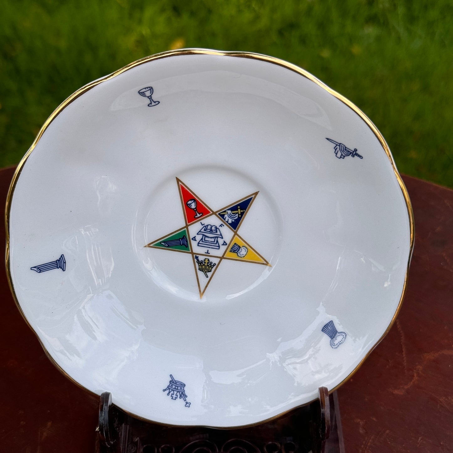 Princess Anne Tea Cup & Saucer Masonic Symbols Order of Eastern Star English Bone China