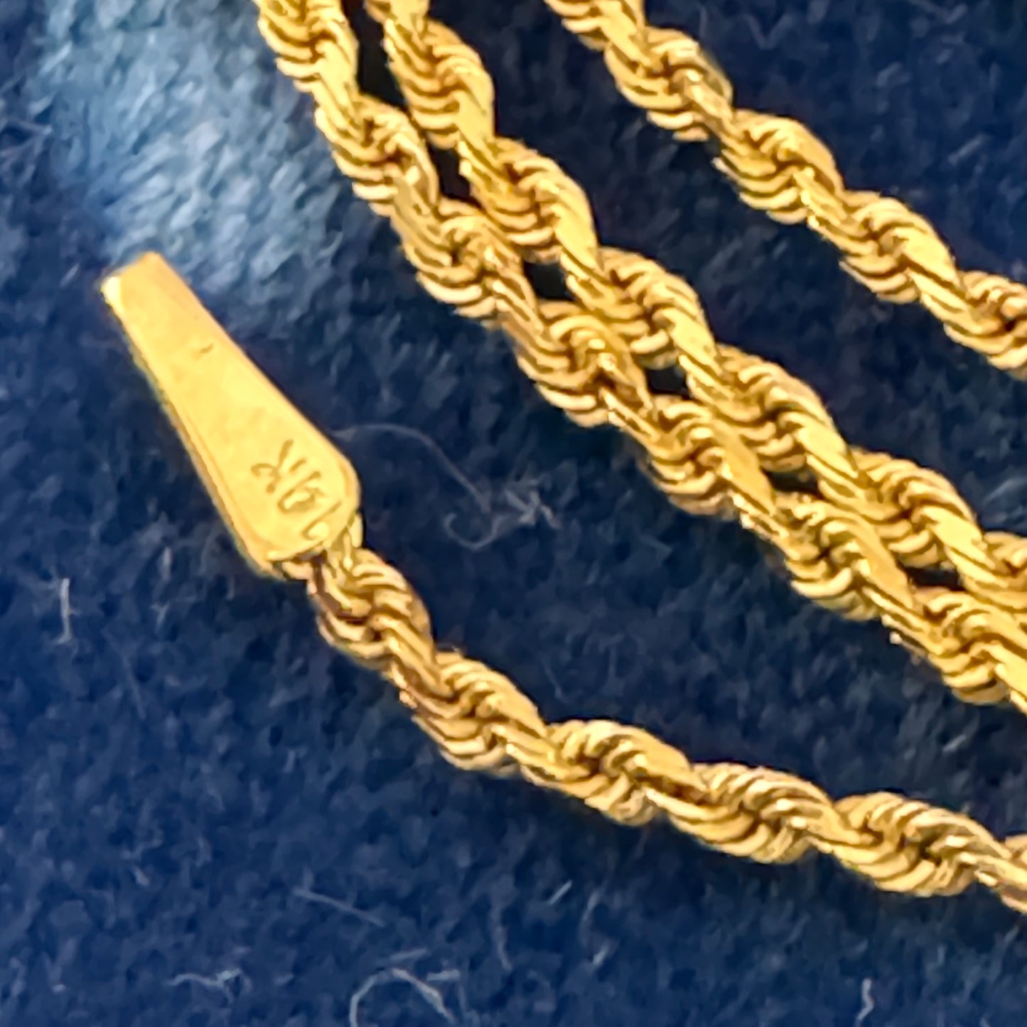 Vintage 14K Yellow Gold Rope Chain Necklace 20"