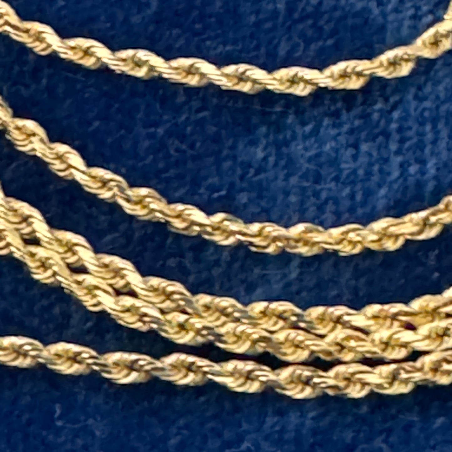 Vintage 14K Yellow Gold Rope Chain Necklace 20"
