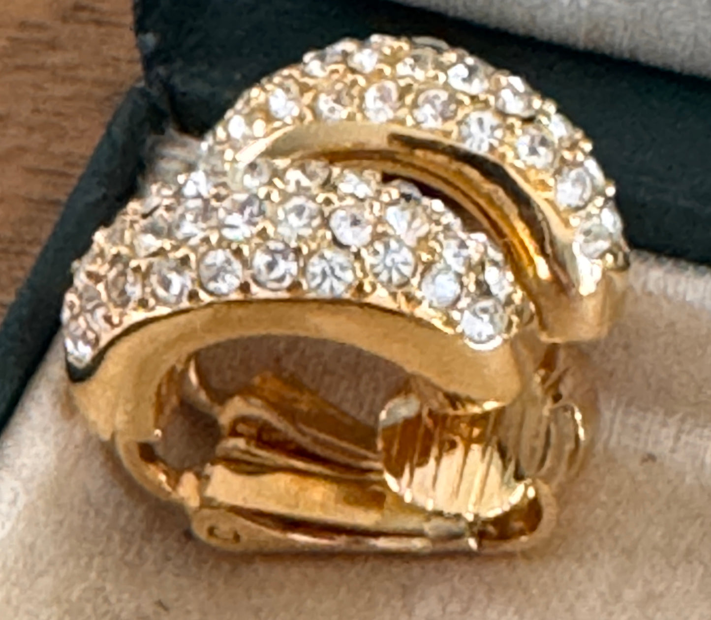 Vintage Christian Dior Clear Multi Faceted Rhinestone Earrings