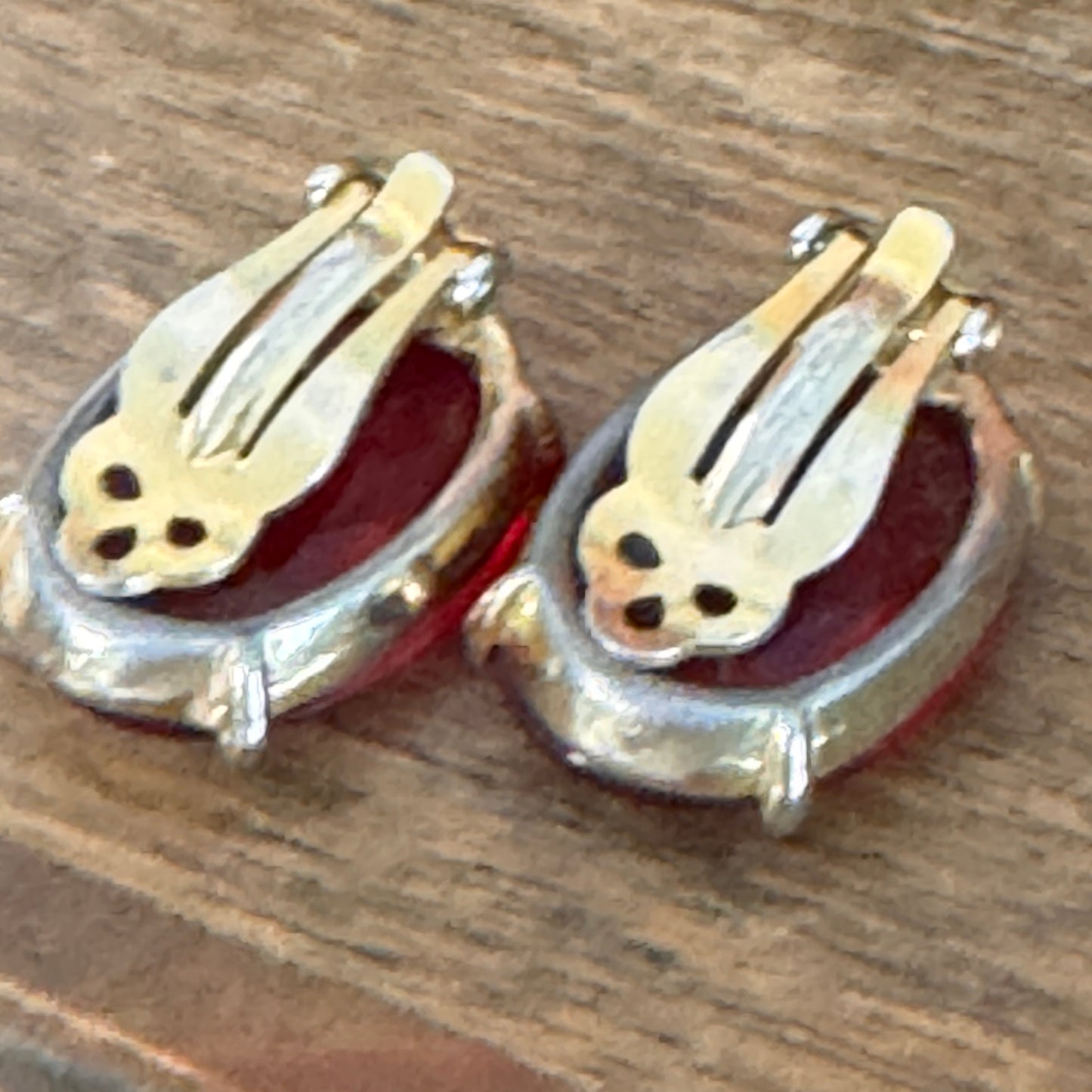 Vintage Elsa Schiaparelli Ruby Red Glass Earrings