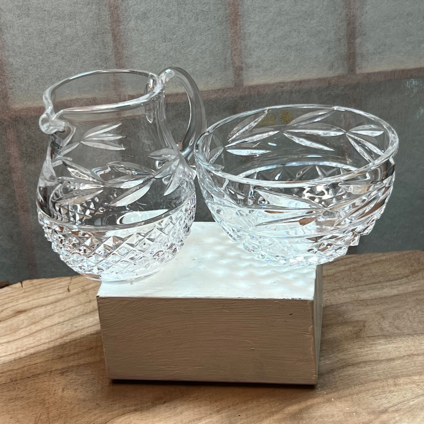 Galway Irish Crystal Creamer & Open Sugar Bowl