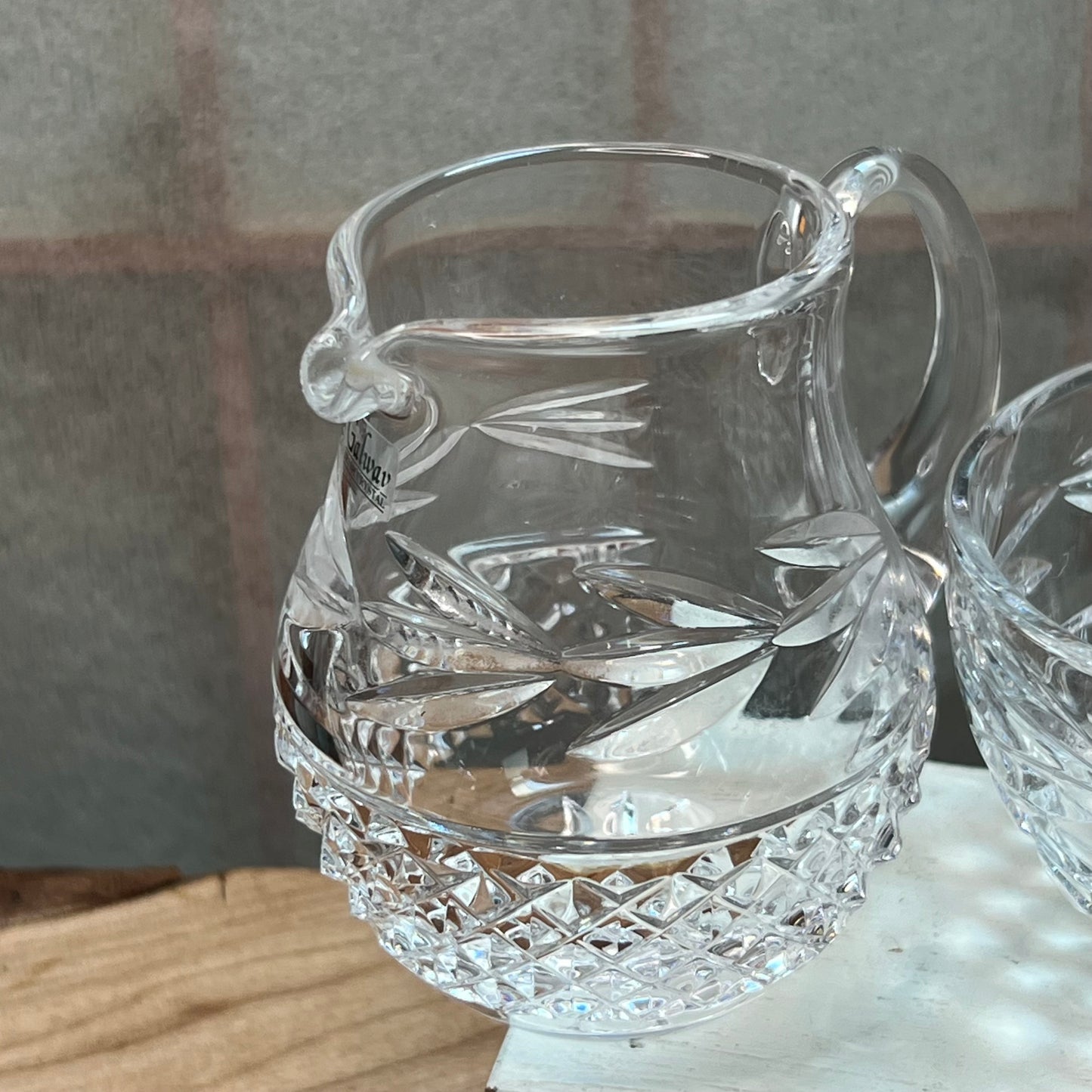 Galway Irish Crystal Creamer & Open Sugar Bowl
