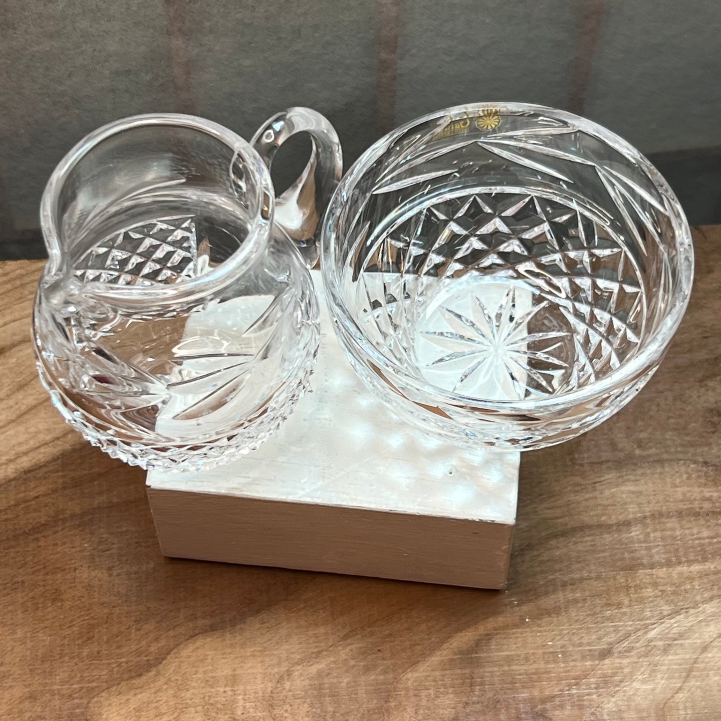Galway Irish Crystal Creamer & Open Sugar Bowl