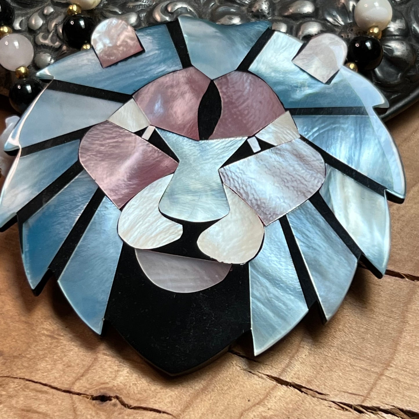 Lee Sands Semi-Precious Gemstone Lion Necklace