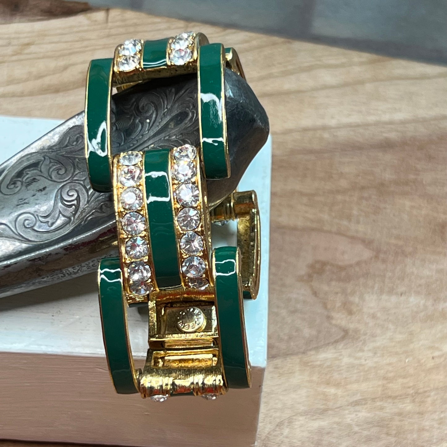 J Crew Enamel & Rhinestone Linked Bracelet