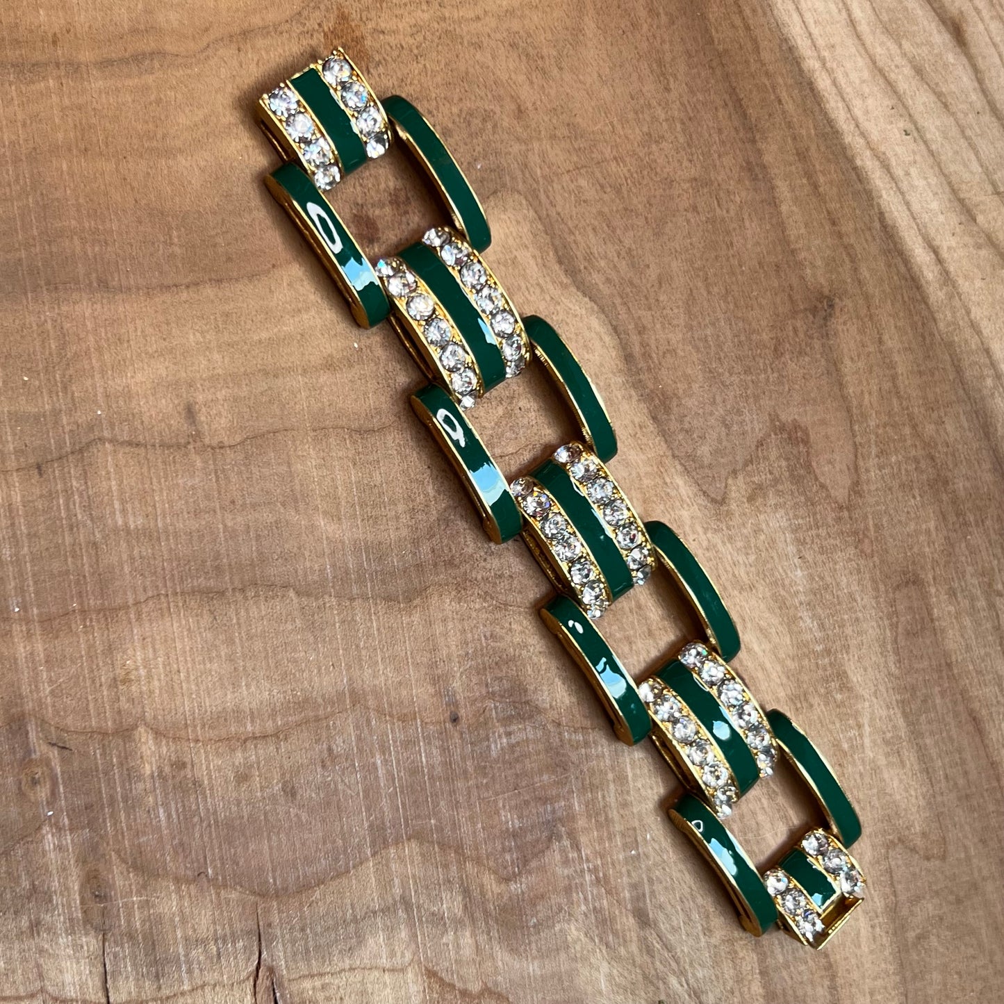 J Crew Enamel & Rhinestone Linked Bracelet